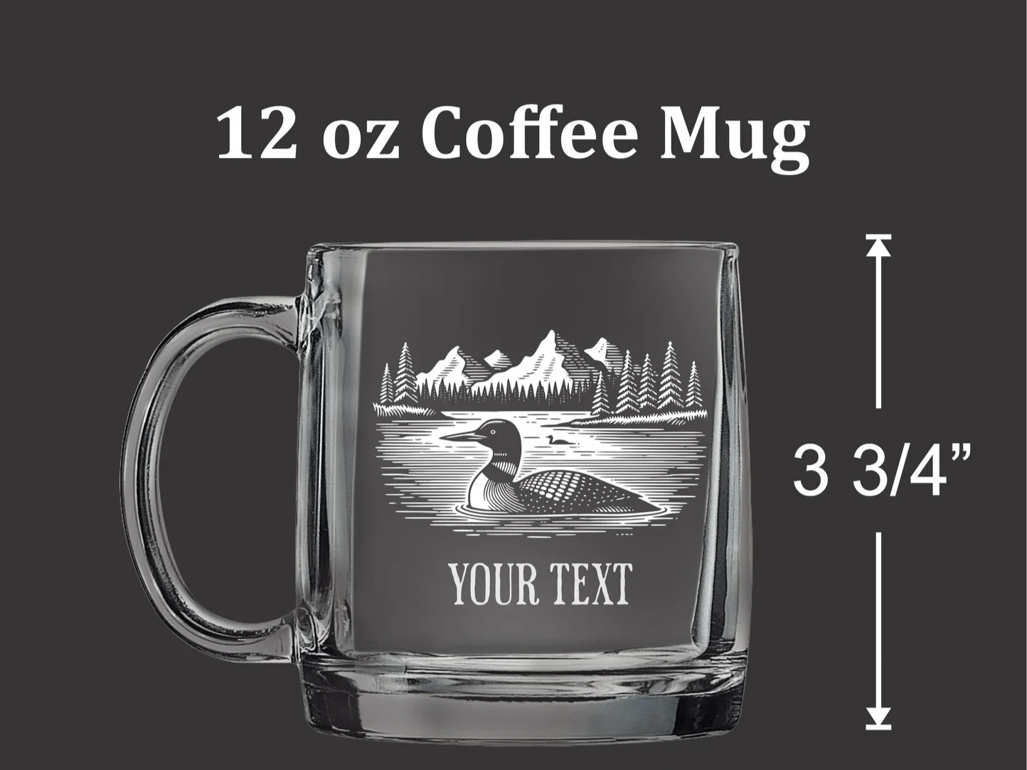 Etched Glass Coffee Mug