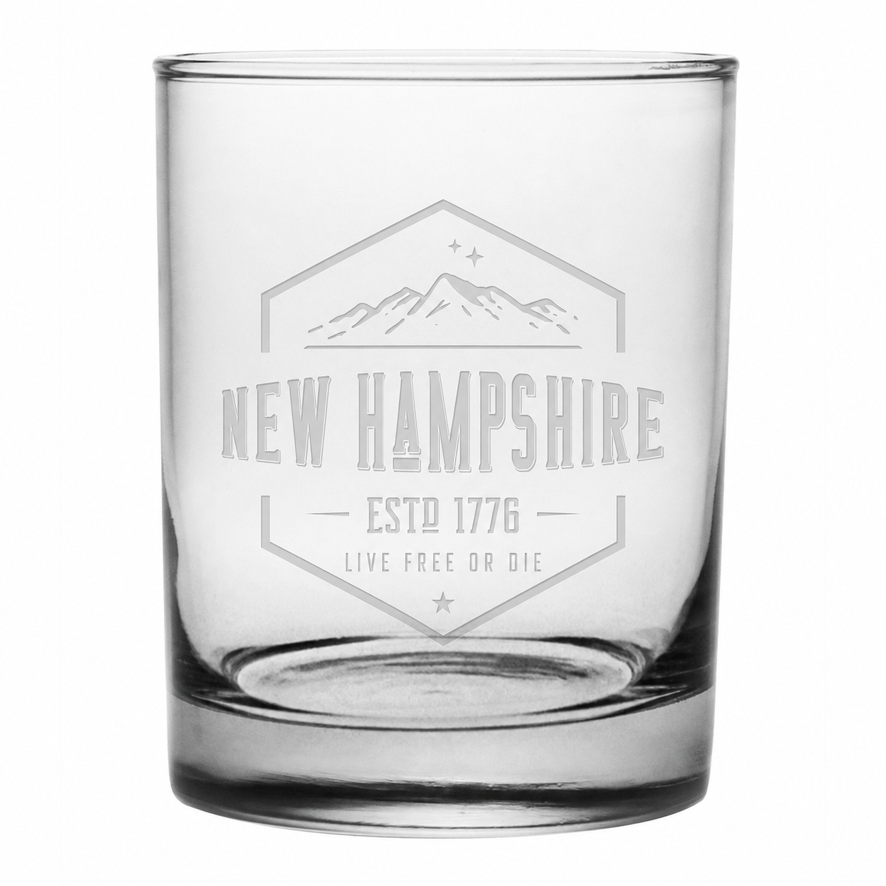 Etched Whiskey Glass