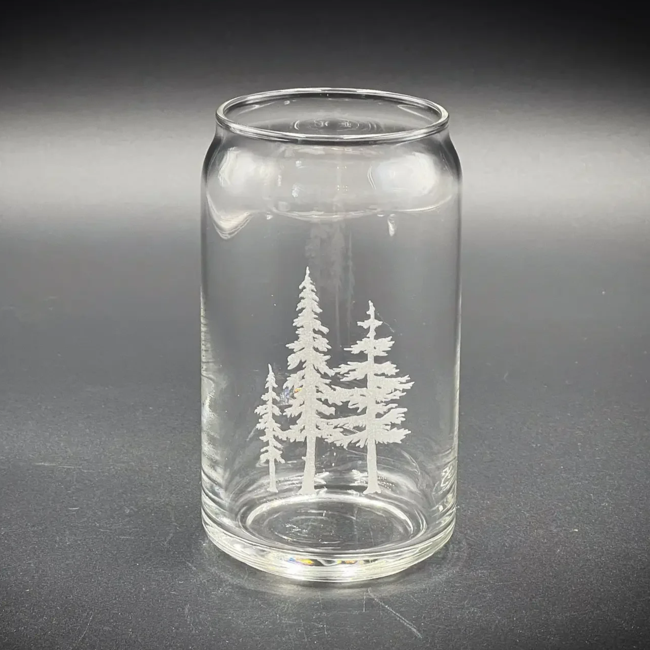 Etched Can Glass 16 oz