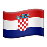 Die Flagge Kroatiens mit roten, weißen und blauen Streifen und dem Wappen in der Mitte.