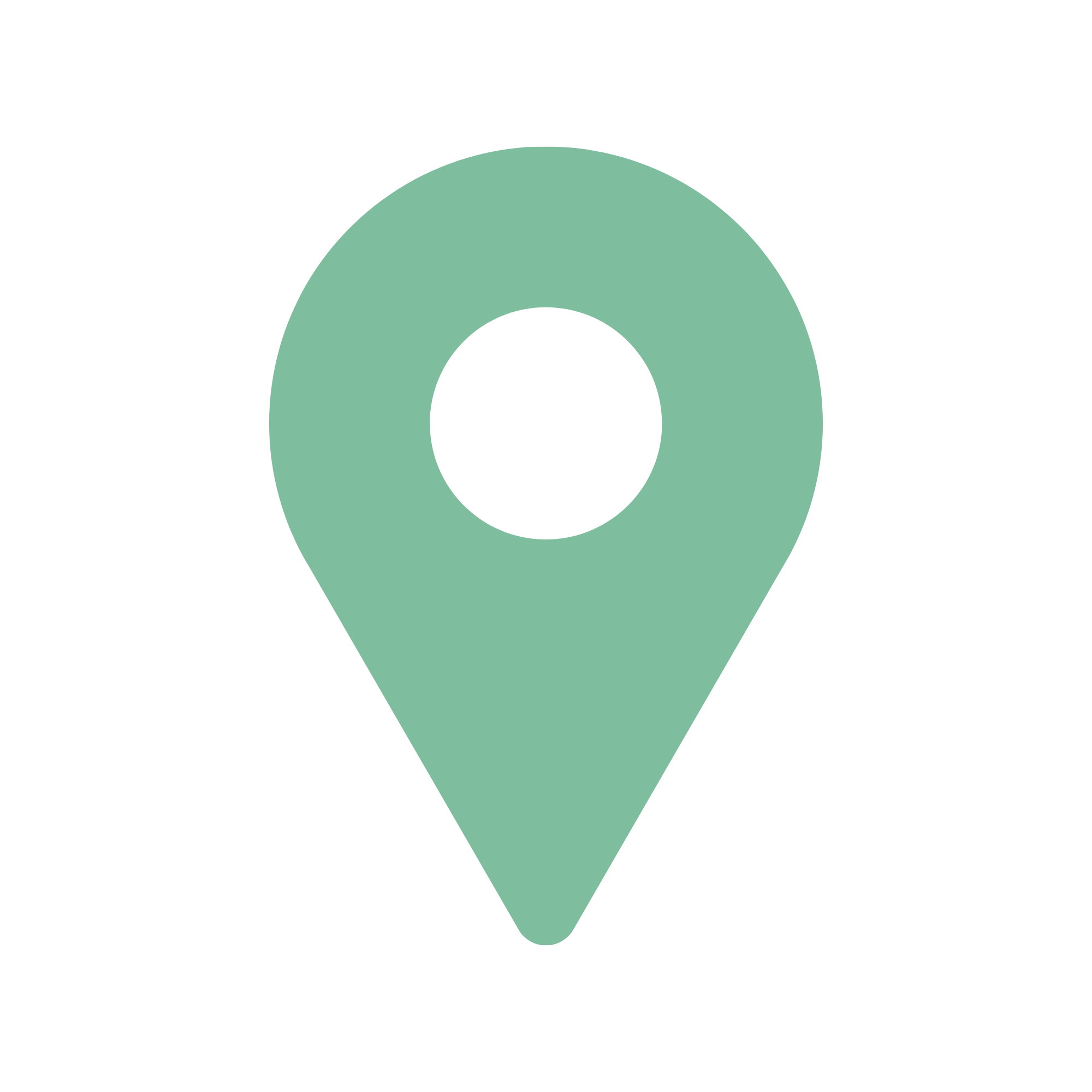 A map icon with a map pin marker in a green color on a black background.