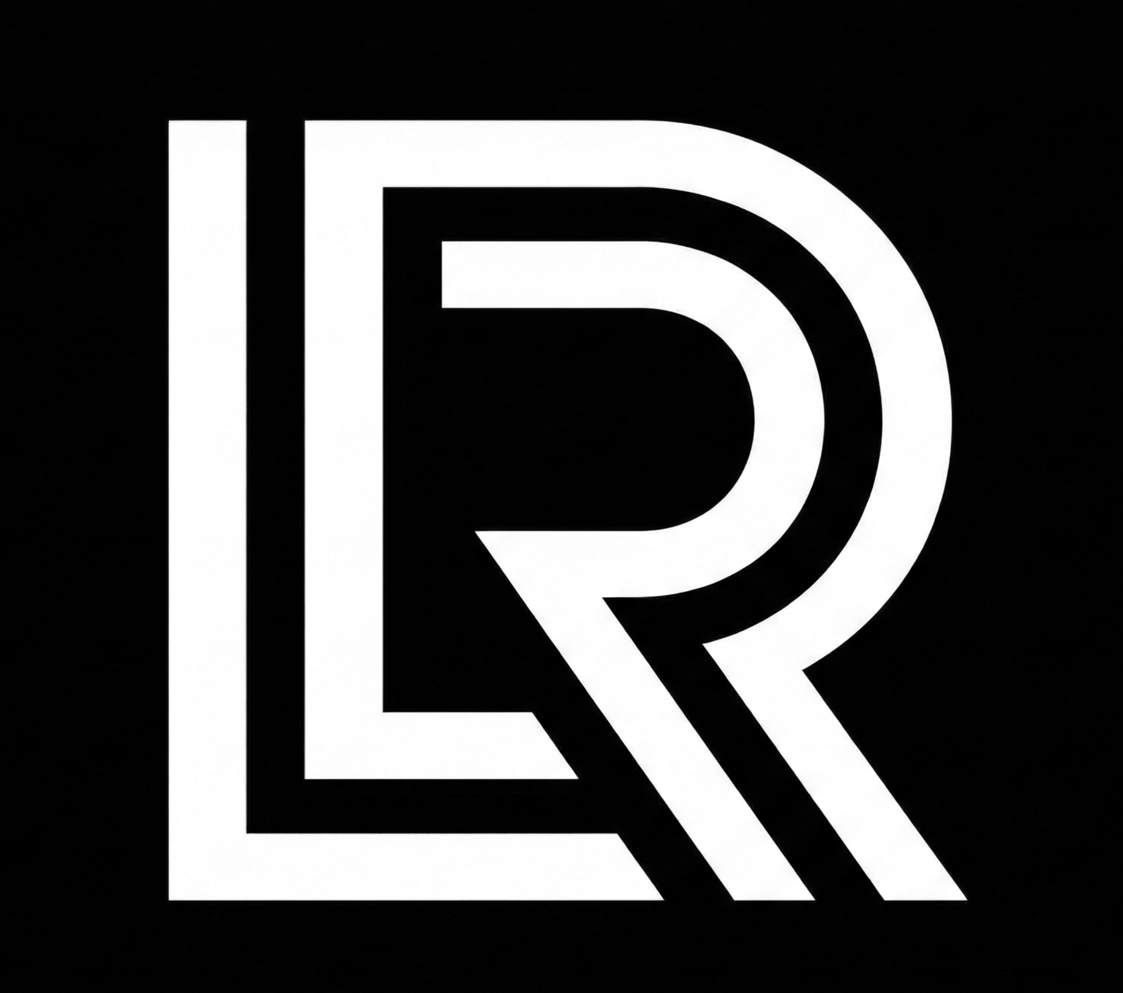 Close-up of a black background with a stylized white logo of reading or digital media symbol.