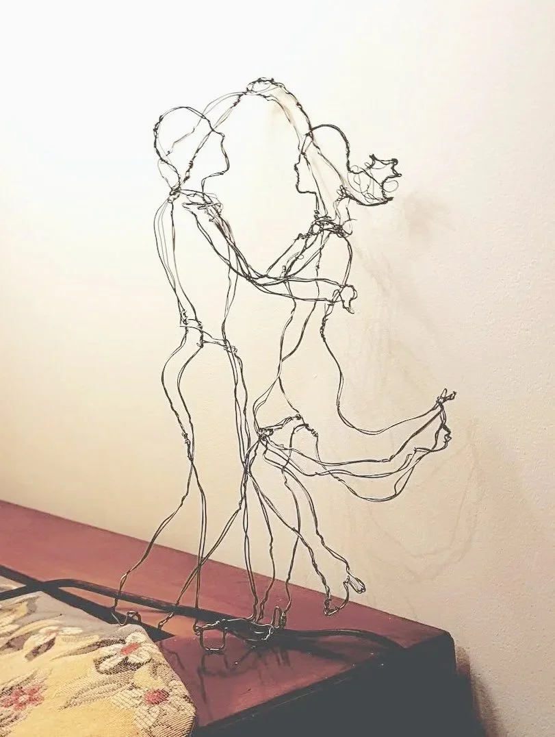 Couple de danseurs de salon, fil de fer recuit