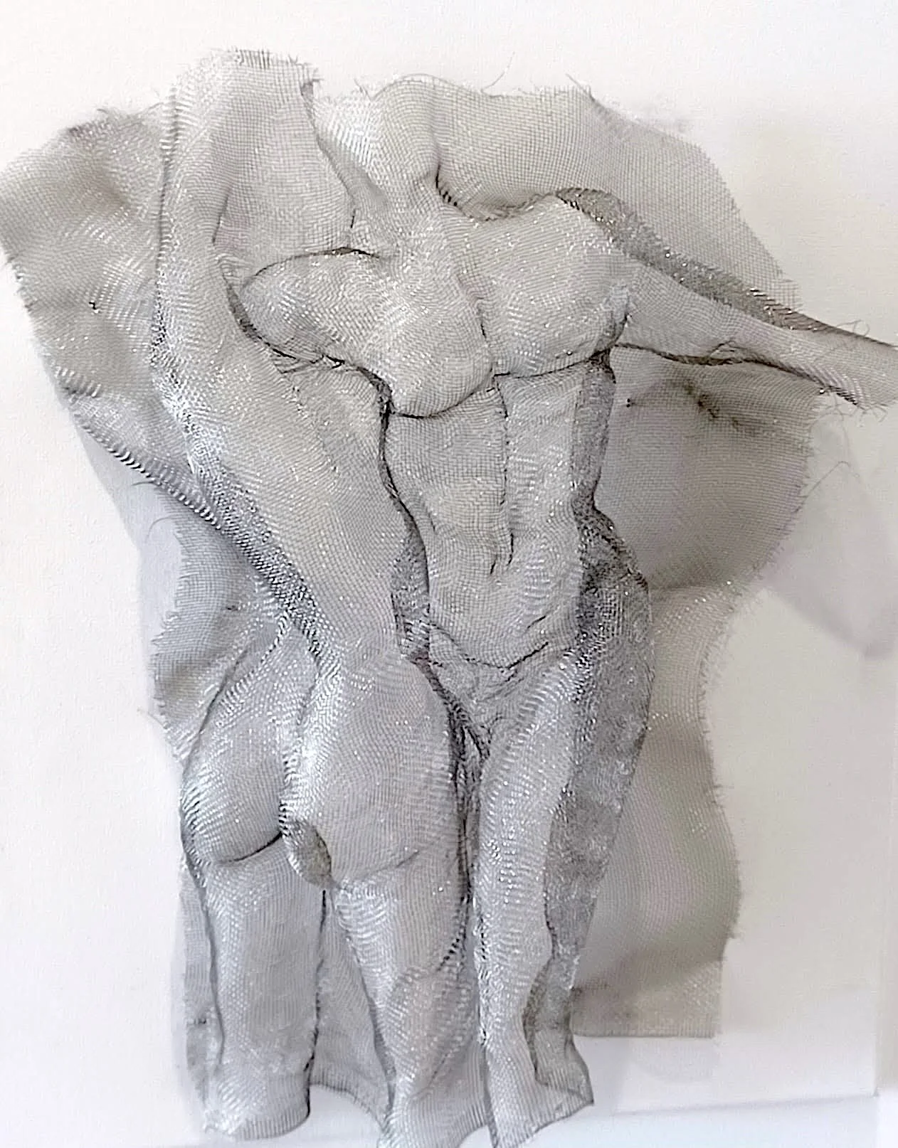 Couple sculpté dans de la toile moustiquaire