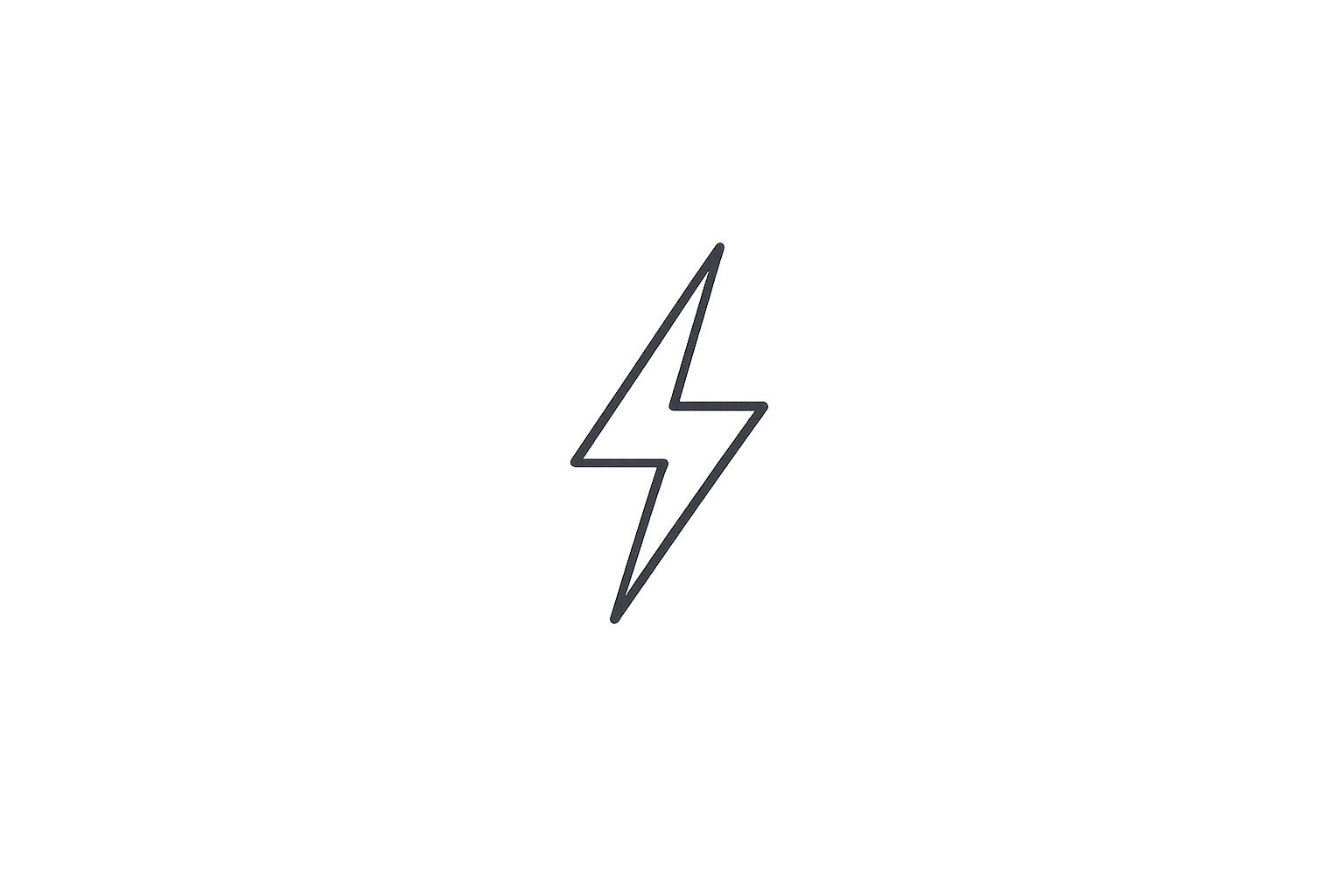 A black background with a white lightning bolt icon in the center.