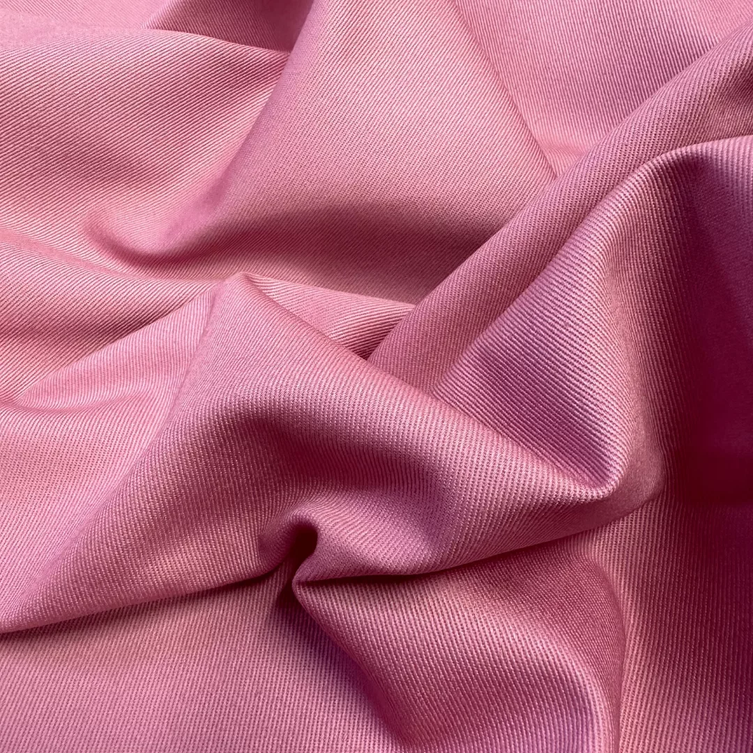 Tissu sergé de coton - Rose