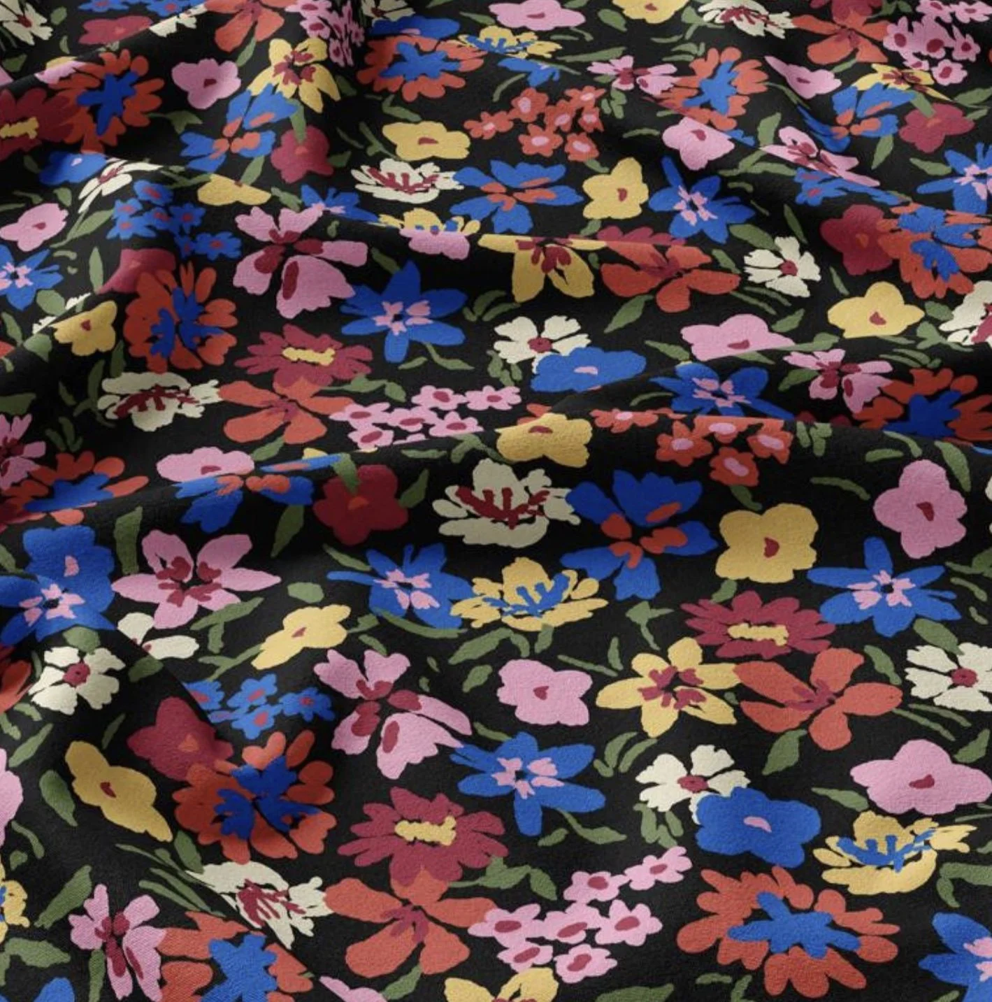Tissu viscose fleurs Gervaise