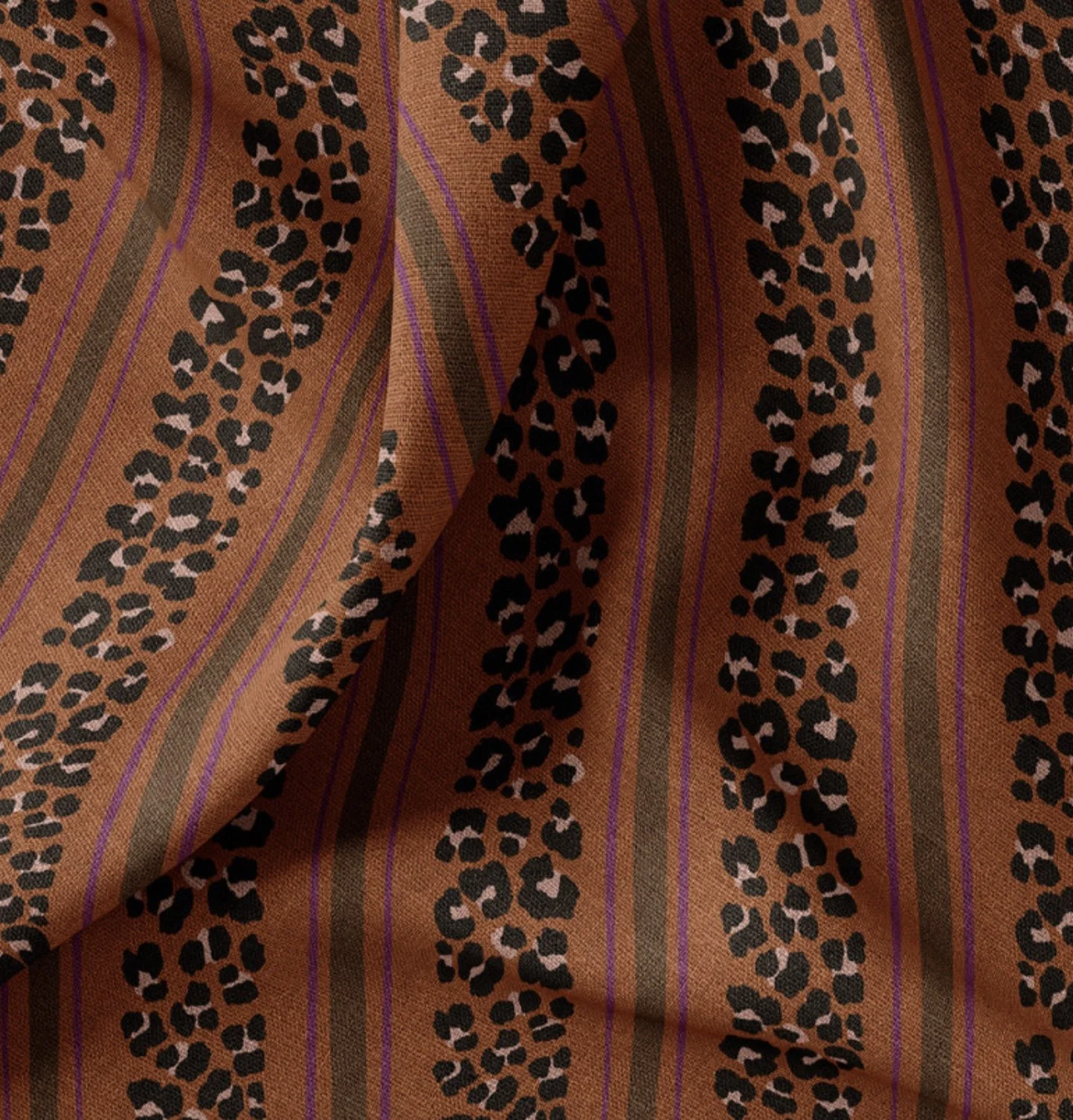 Tissu coton demi natté Léopard