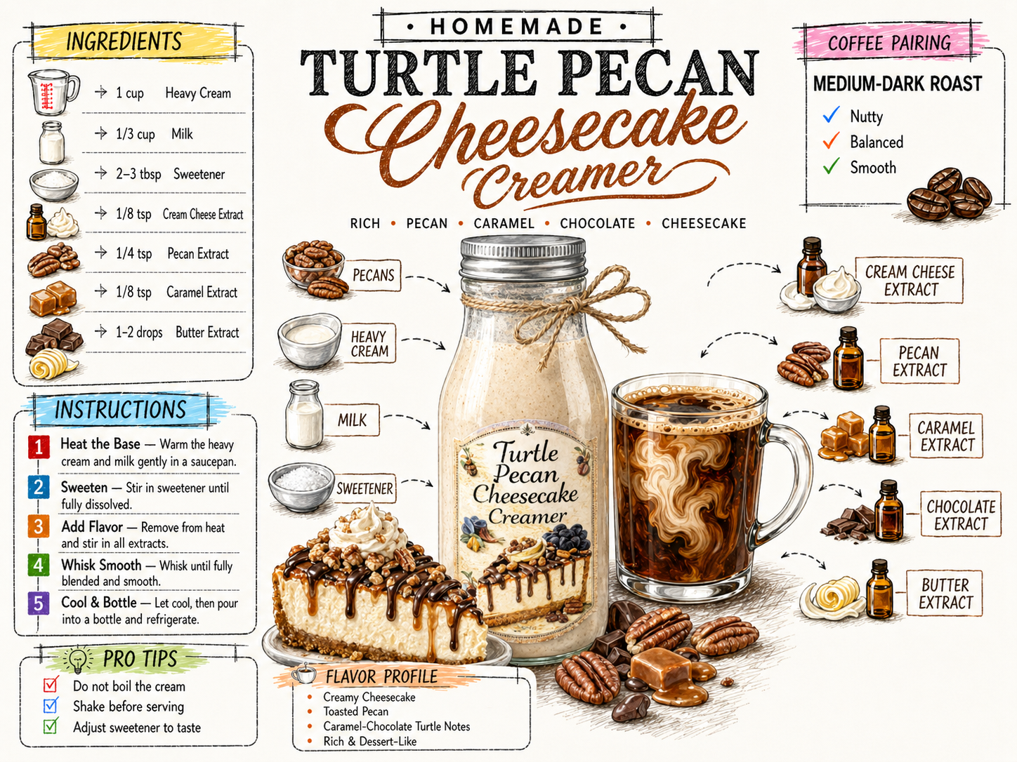 Turtle Pecan Cheesecake - Coffee Creamer Recipe