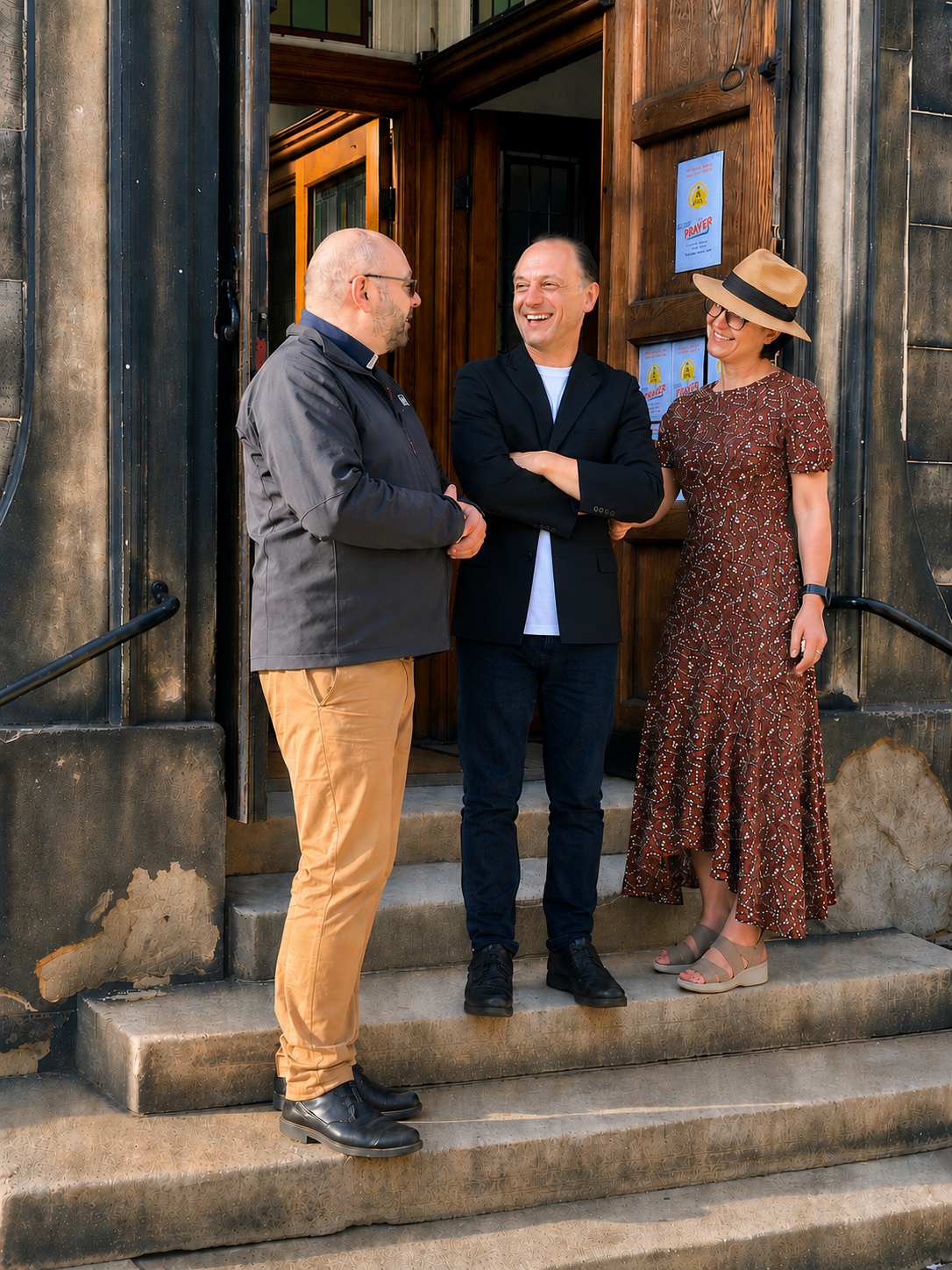 Nick, Paul & Albana outside Holy Trinity.png