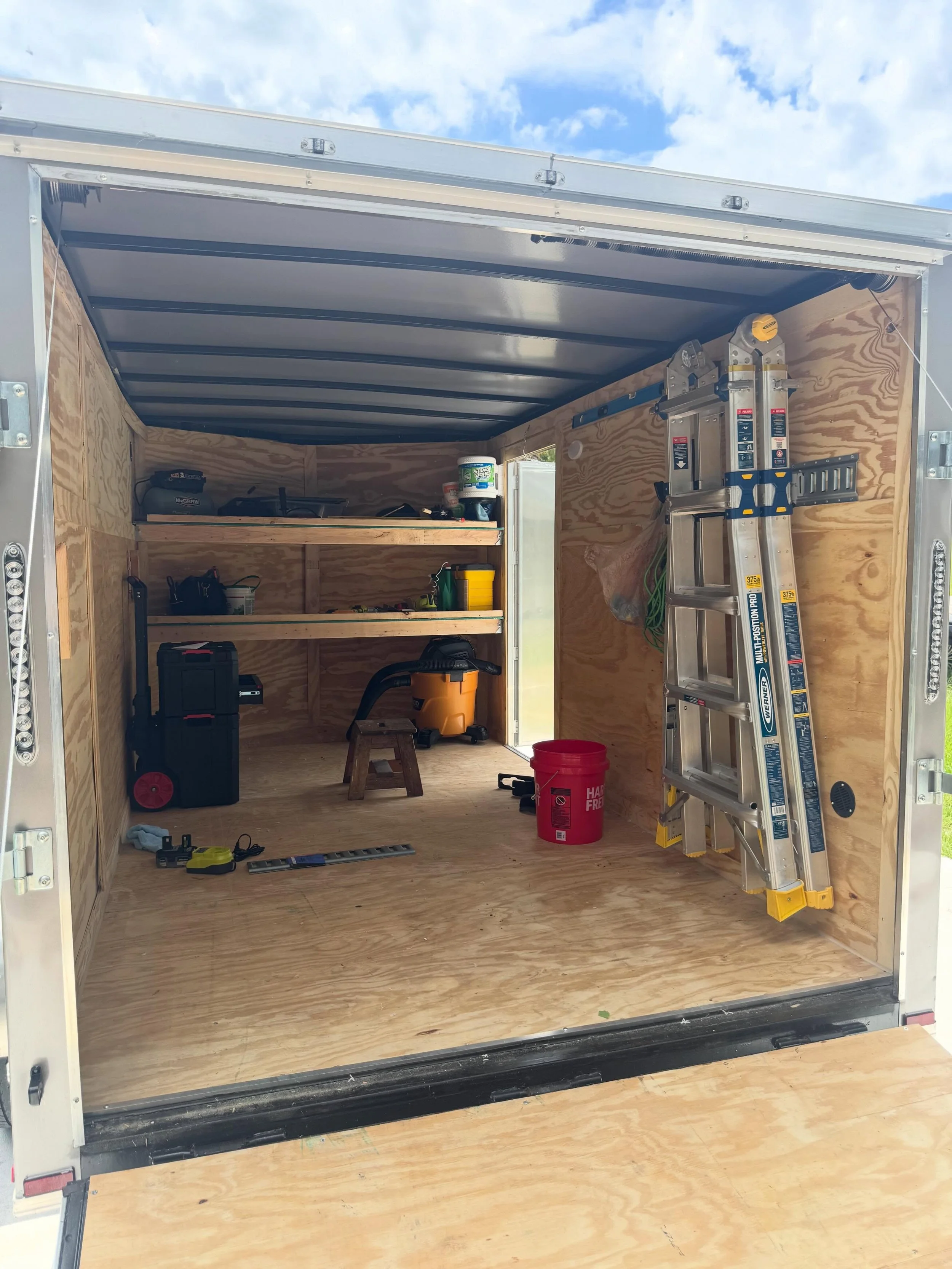Got some time today to work on a personal project, vnose shelving and tool trailer organization. #tooltrailers #organization