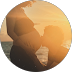 Silhouette of a person holding a smartphone against a sunset or sunrise background with a globe overlay.