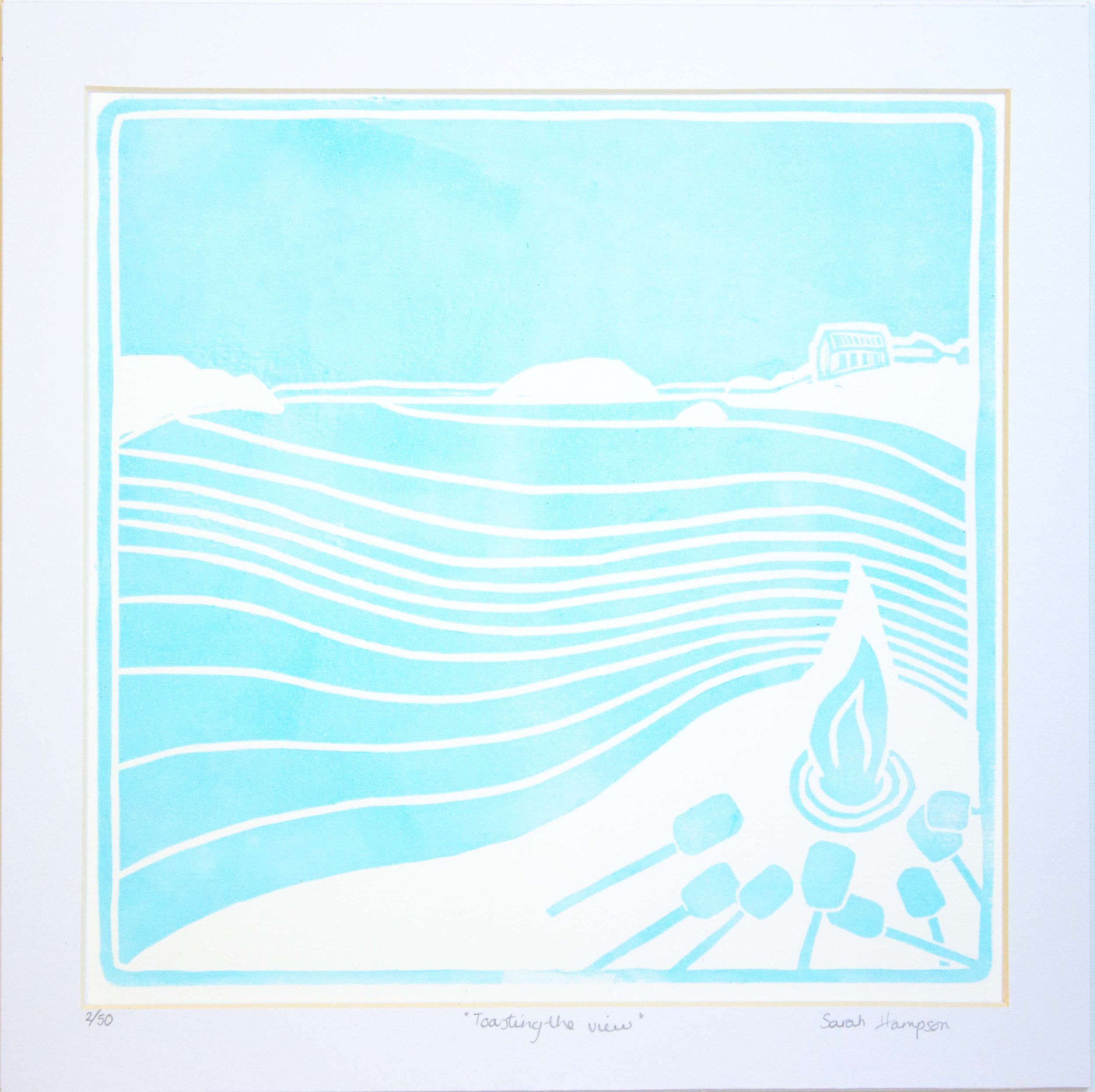 toasting the view blue