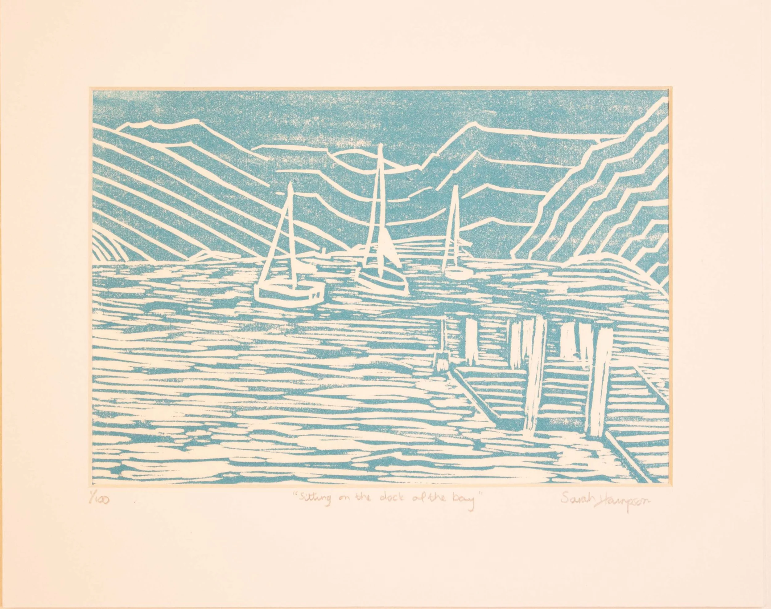 sitting on the dock of the bay  light blue