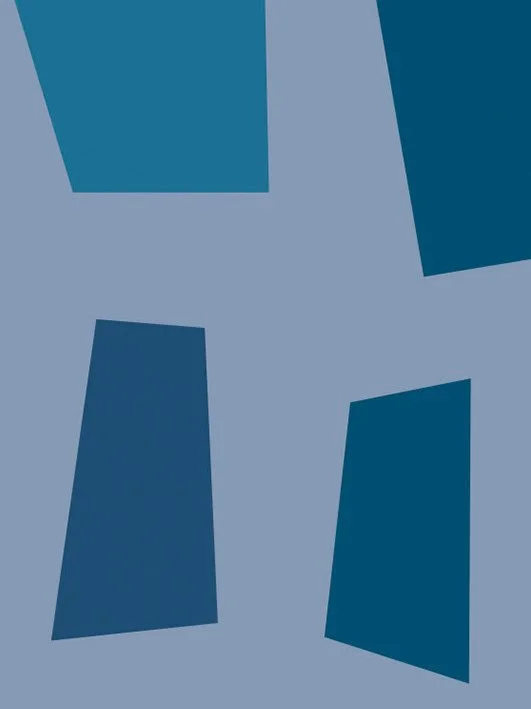 Abstract geometric pattern with irregular dark blue and light blue shapes.