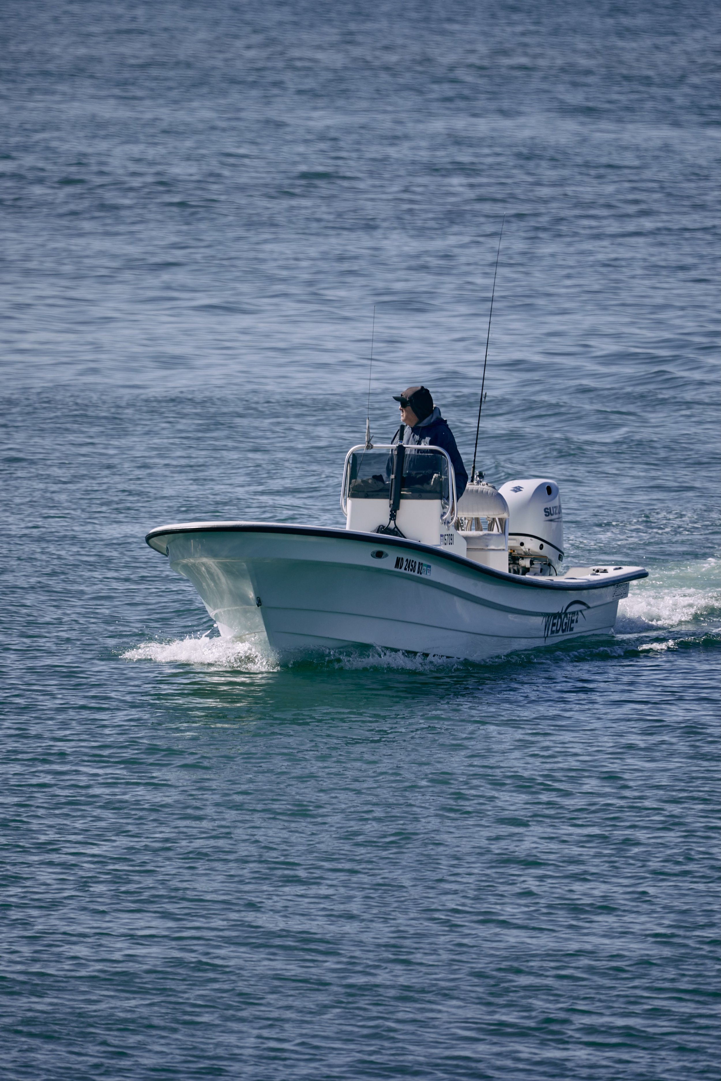 Captain Tilly on the Wedgie², going fishing in the back bay in Ocean City, MD