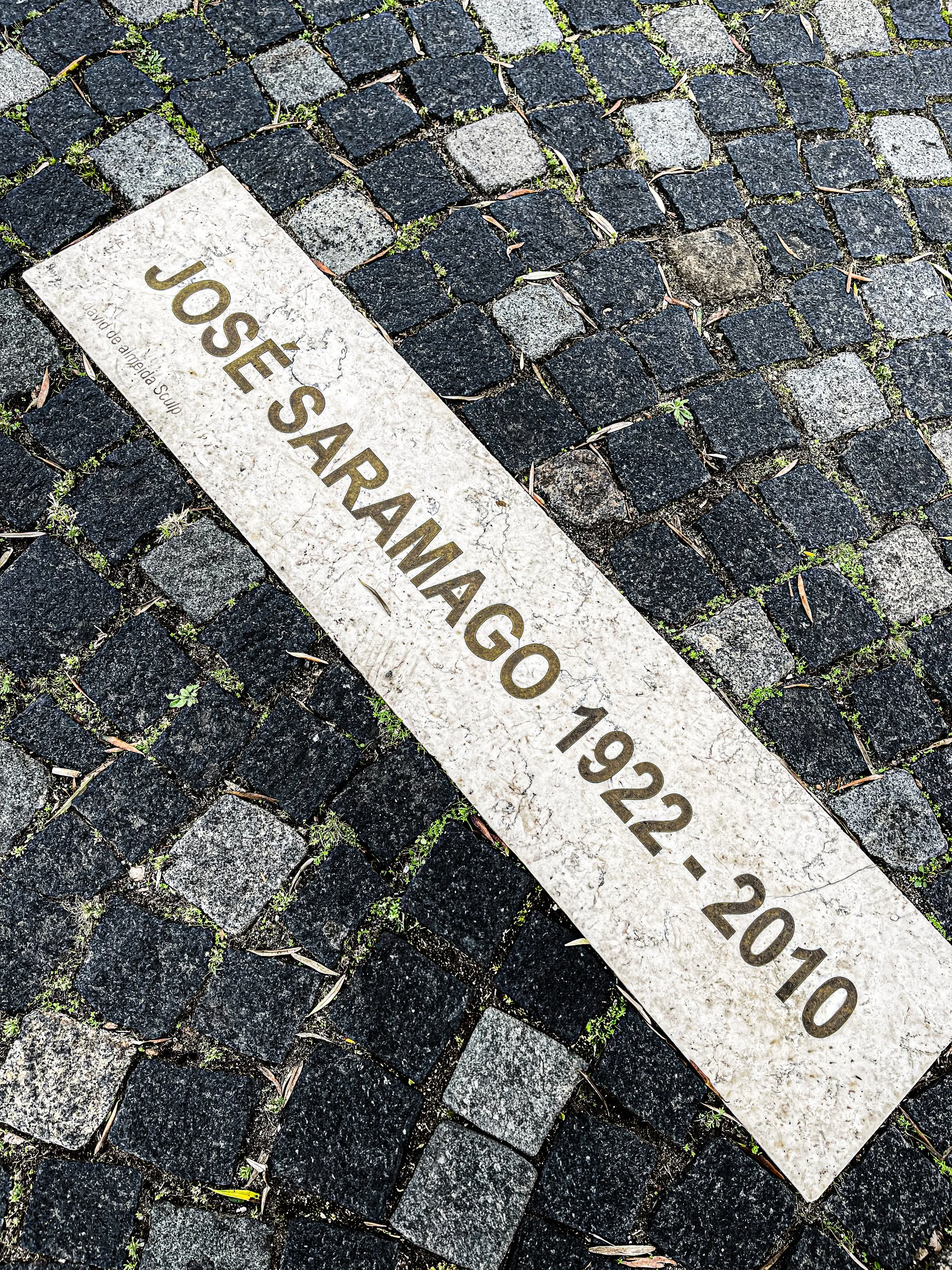 Memorial slab for Portuguese writer José Saramago