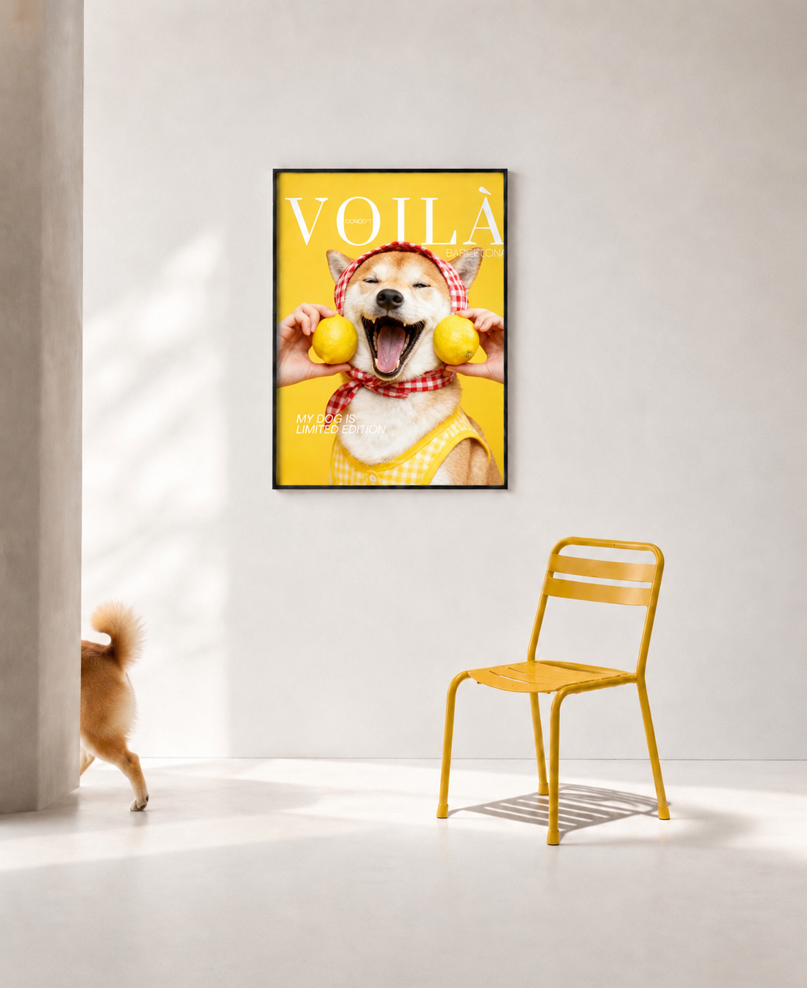 Custom Dog Portrait Poster – Personalized Pet Wall Art