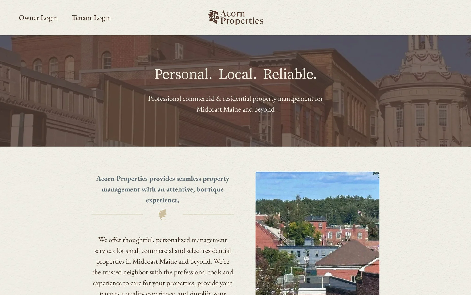 Custom artisanal landing page. 