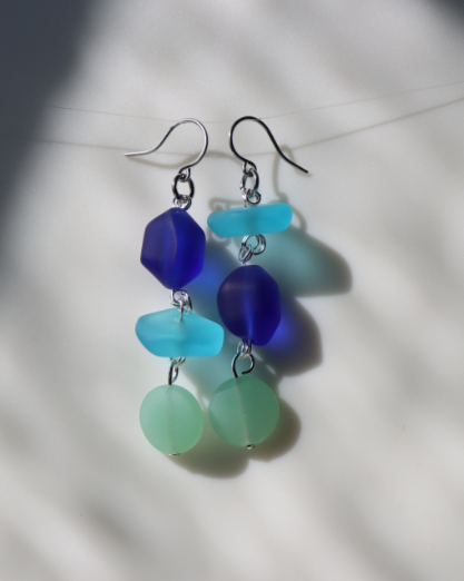 Sea Glass Seafoam Earrings