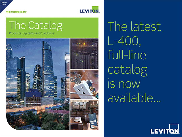 Leviton Manufacturing L-400 Digital and Print Full Line Catalog Web Ad