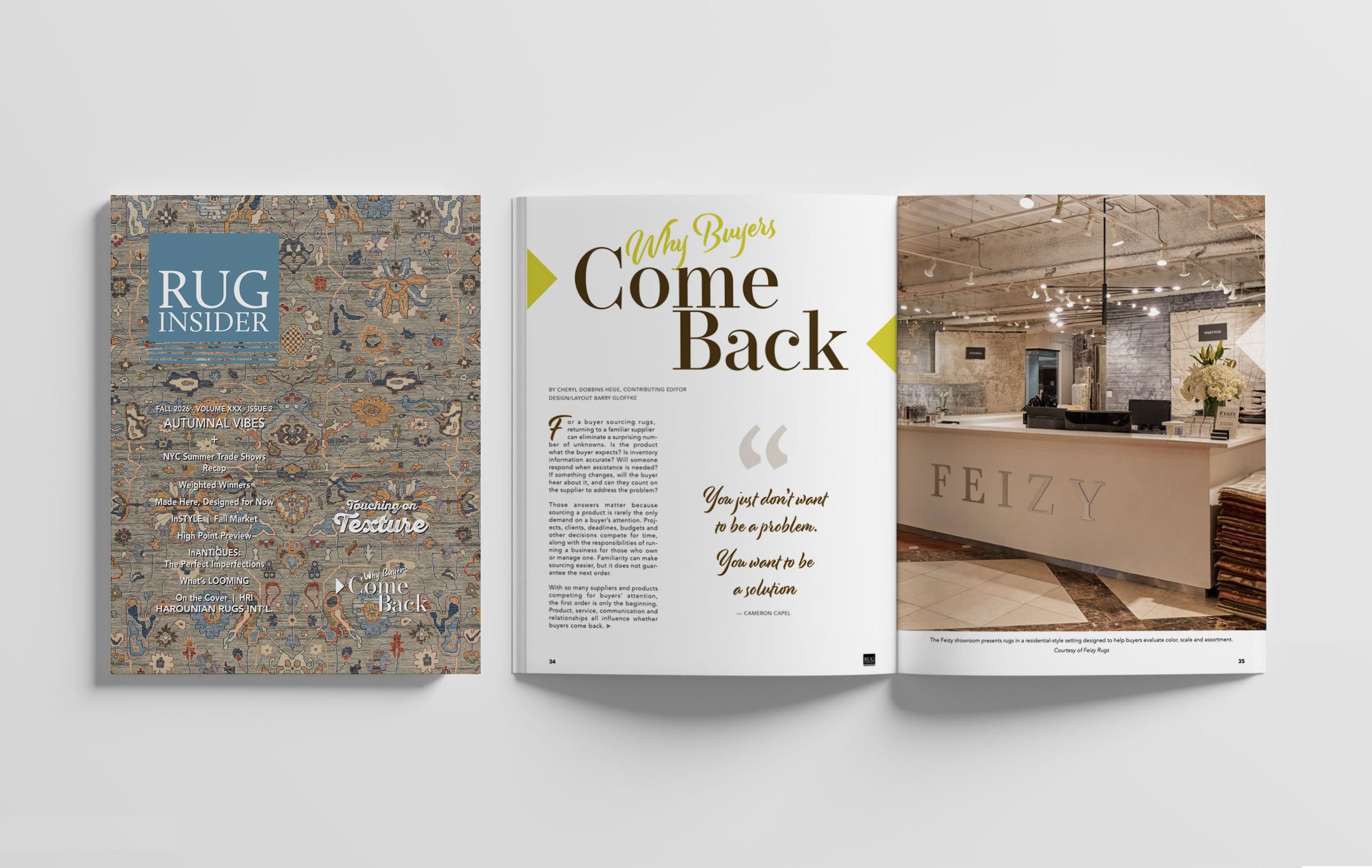  As Seen In Rug Insider Magazine - Fall 2026 - 12-Page Feature