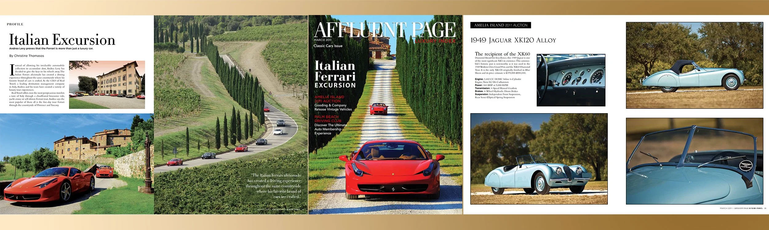 Affluent Page Luxury Index (APLI) Magazine March 2011 Cover and Editorial Spreads