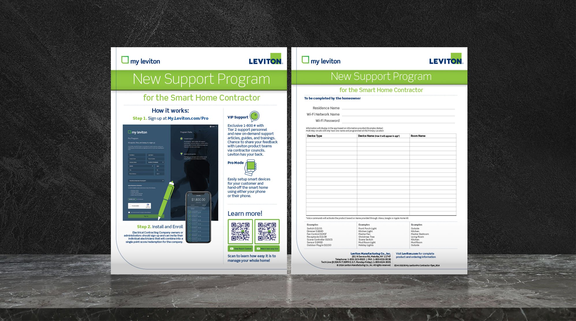 Leviton Manufacturing 2-Page Flyer