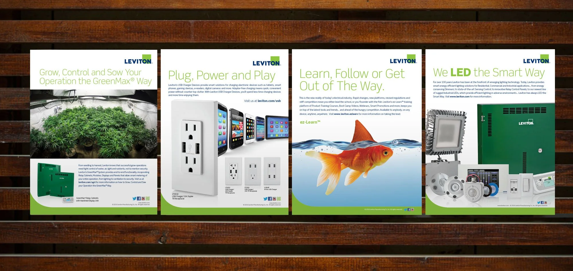 Leviton Manufacturing — Full Page Ads, Various Publications