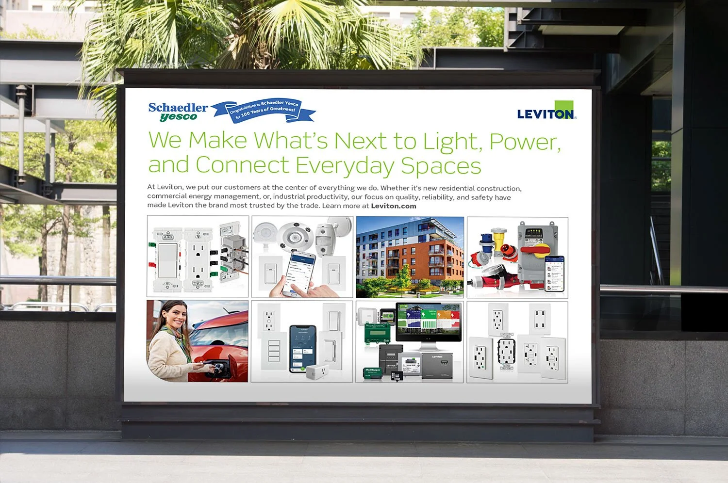 Leviton Manufacturing Outdoor Kiosk Partner Banner Ad