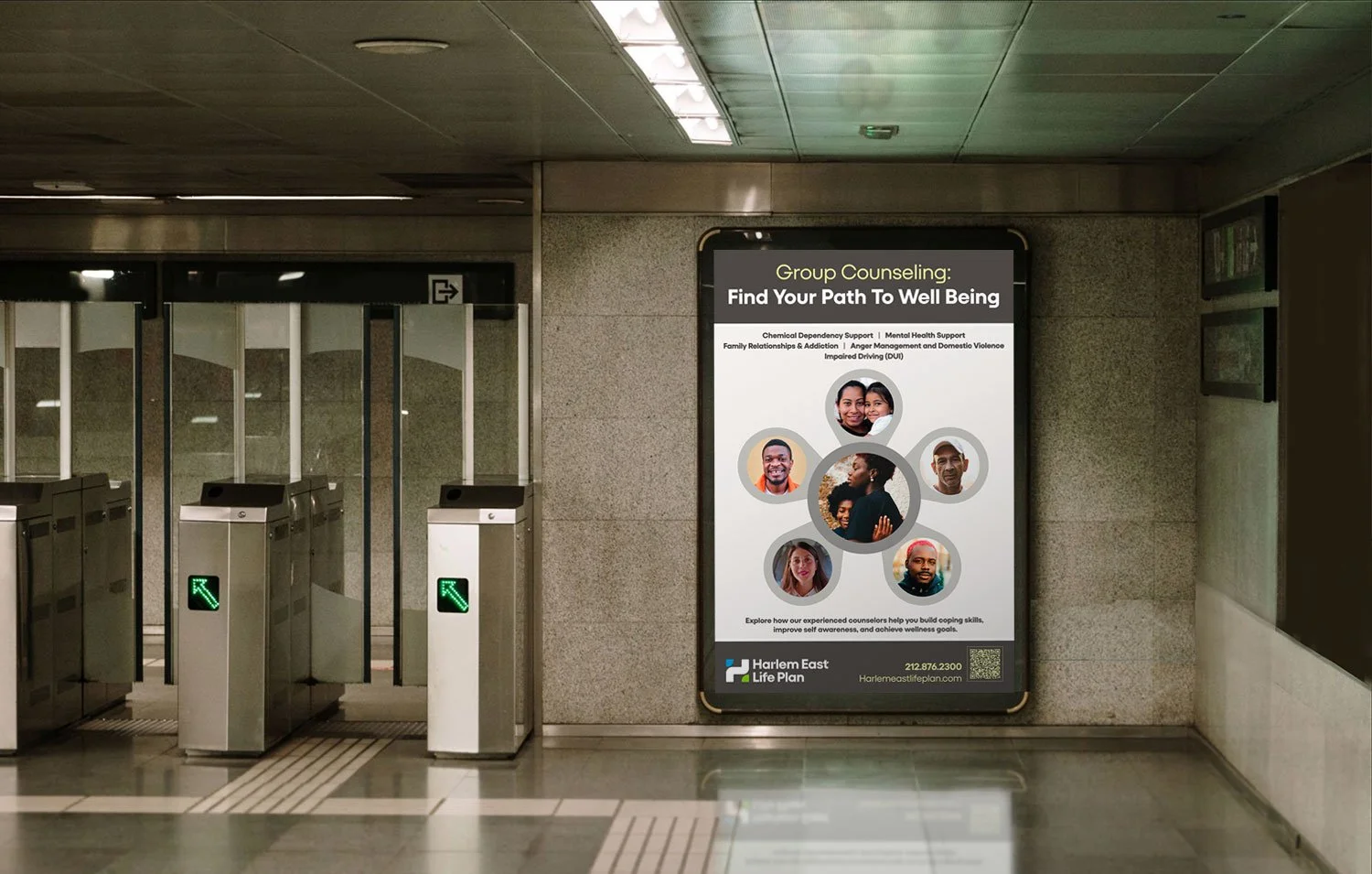 Harlem East Life Plan (HELP) Group Counseling Subway Kiosk Poster