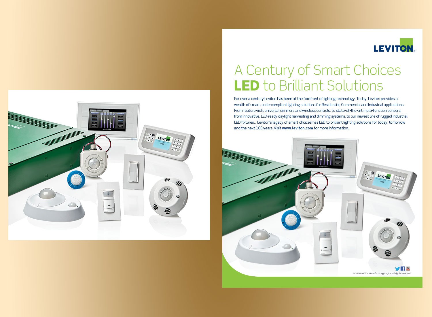 Leviton Manufacturing - Art Direct Photoshoot - Ad Design/Layout