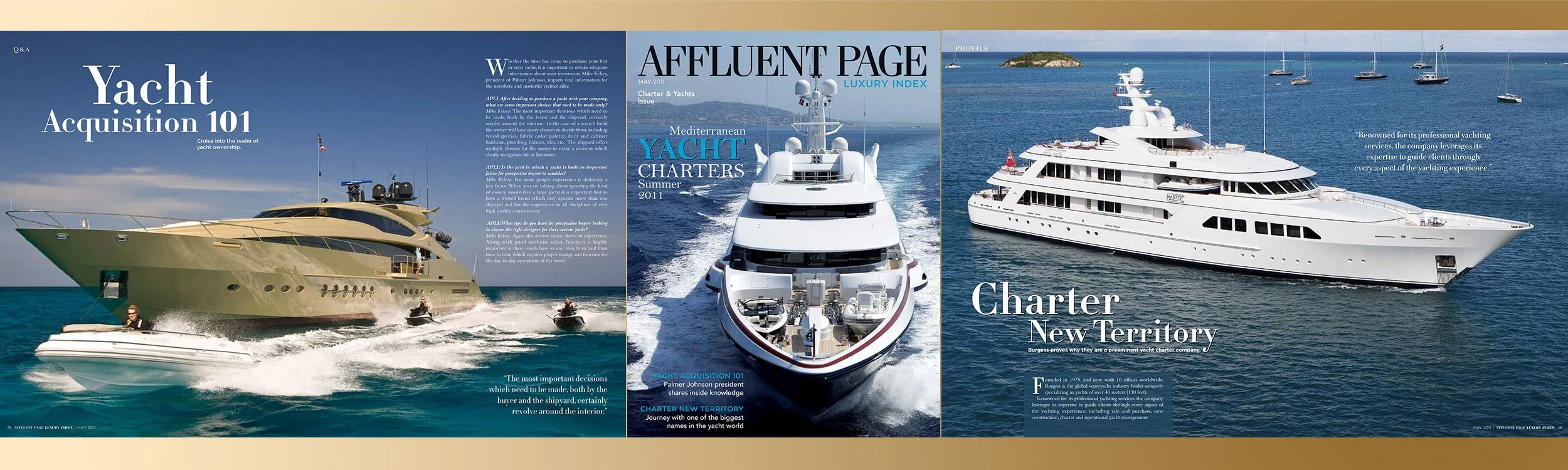 Affluent Page Luxury Index (APLI) Magazine May 2011 Cover and Editorial Spreads