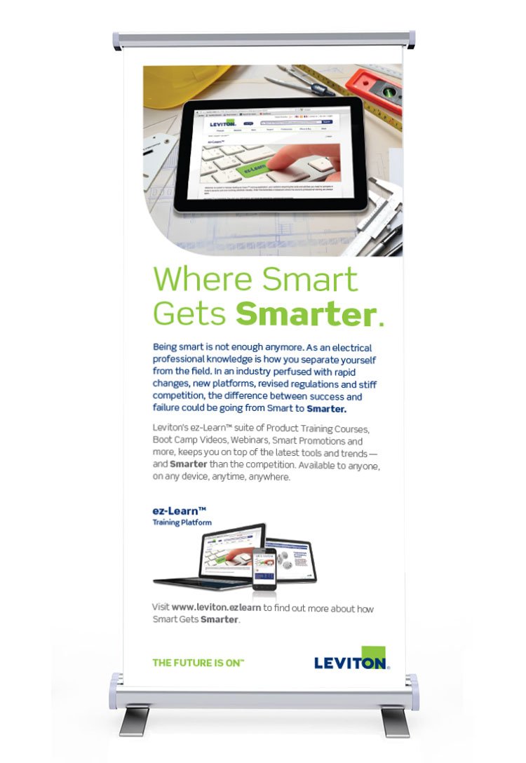 Leviton Manufacturing Partnership Trade Show Standup Floor Banner