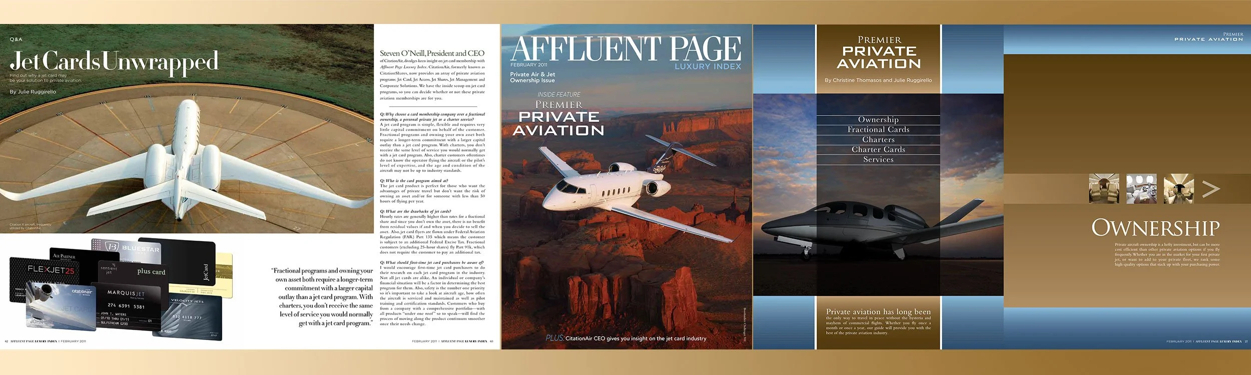 Affluent Page Luxury Index (APLI) Magazine February 2011 Cover and Editorial Spreads