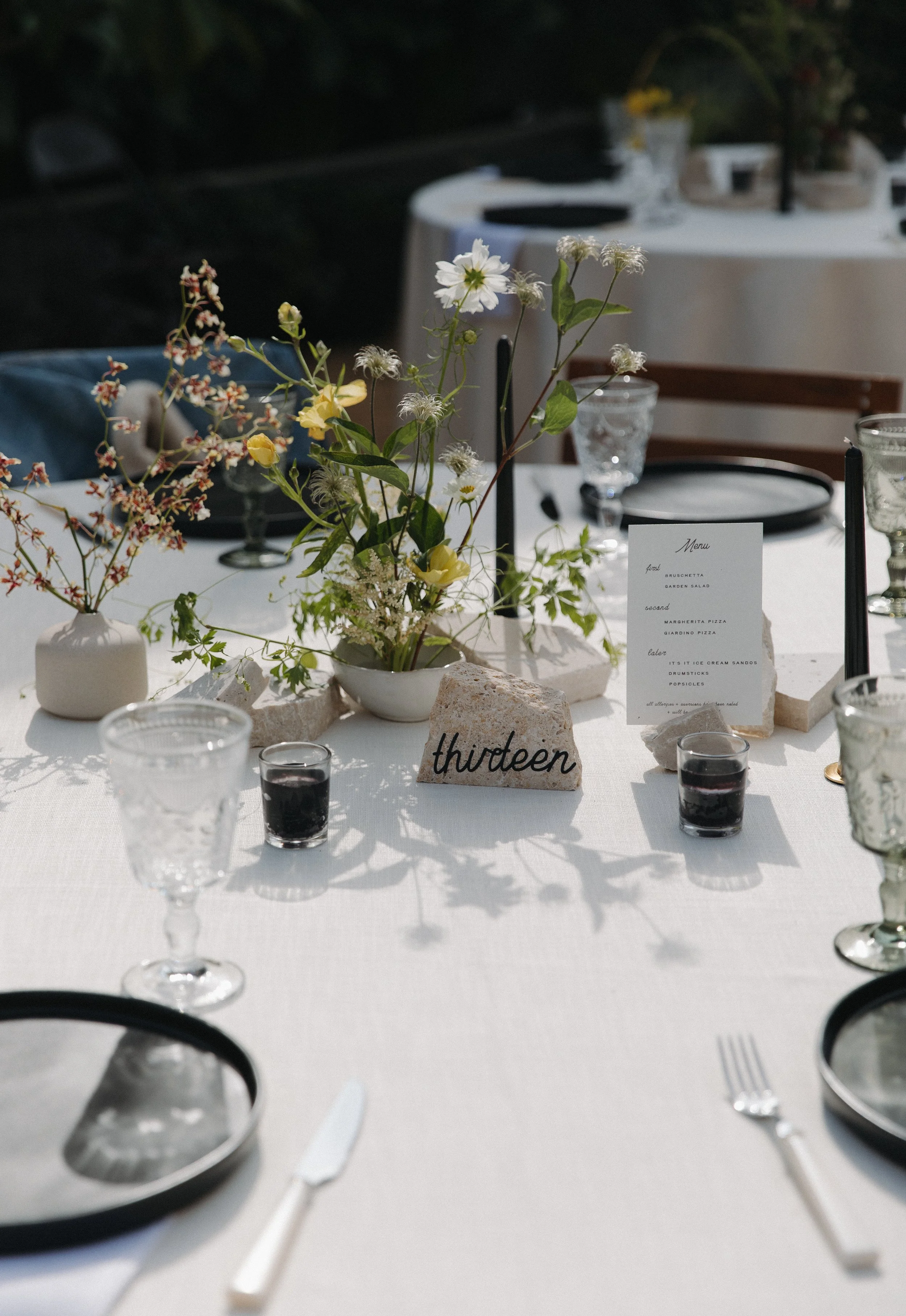 Modern B+W Place Setting