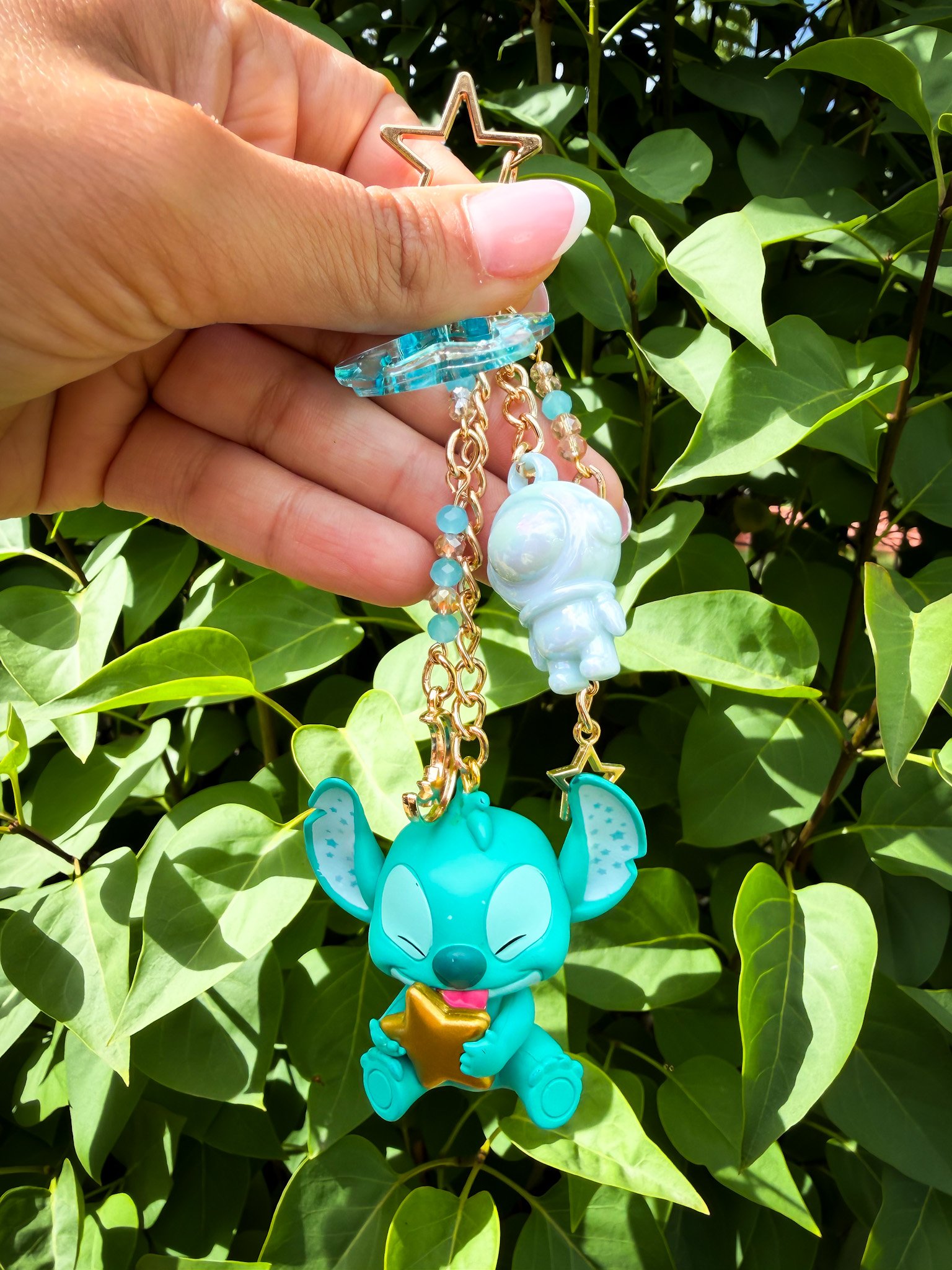 Teal Cosmic Stitch keychain