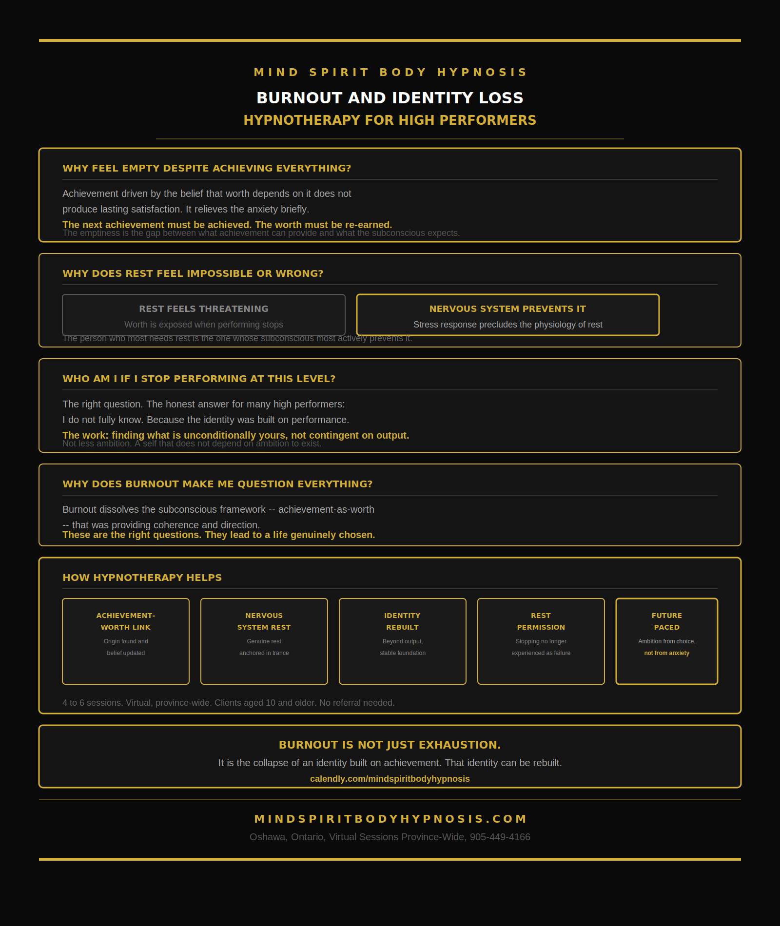 Infographic burnout hypnosis