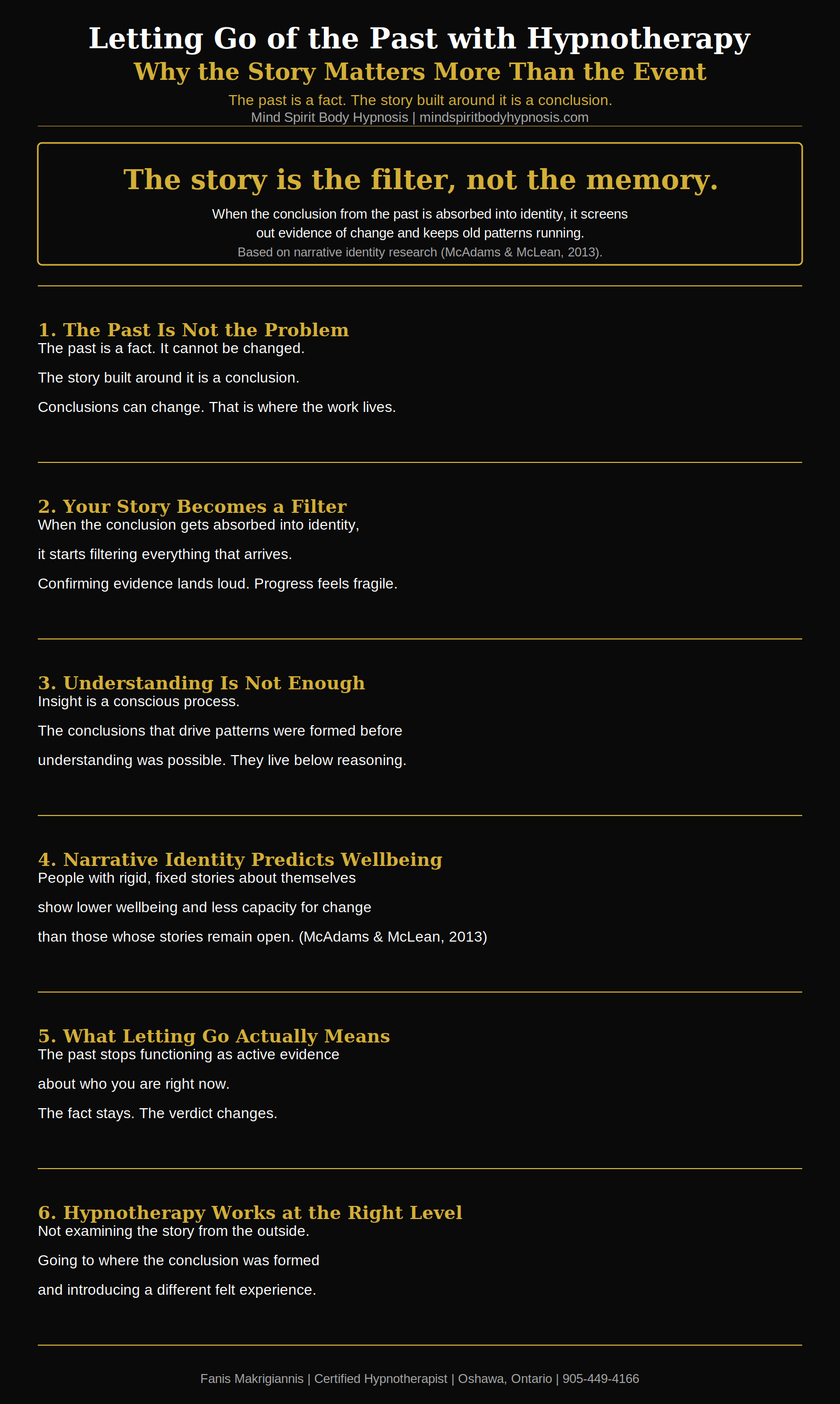Infographic letting go of the past hypnosis