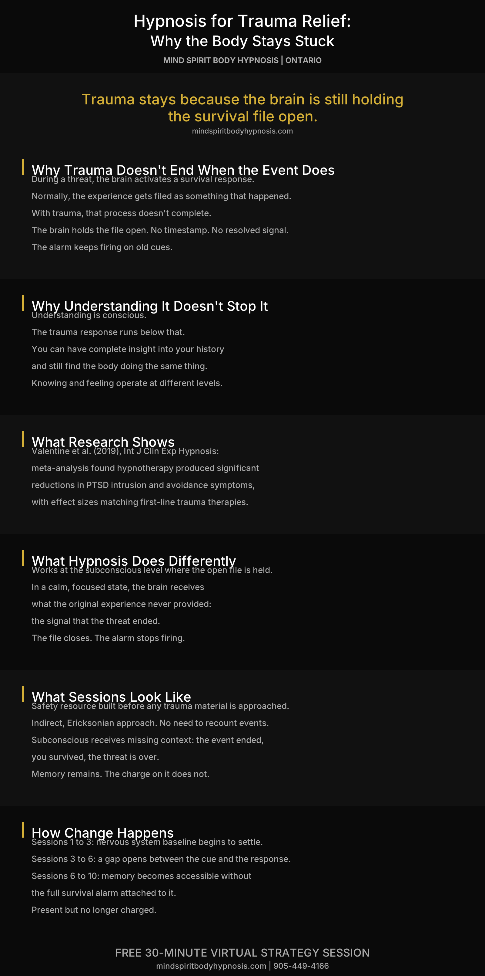 Infographic hypnosis for trauma relief
