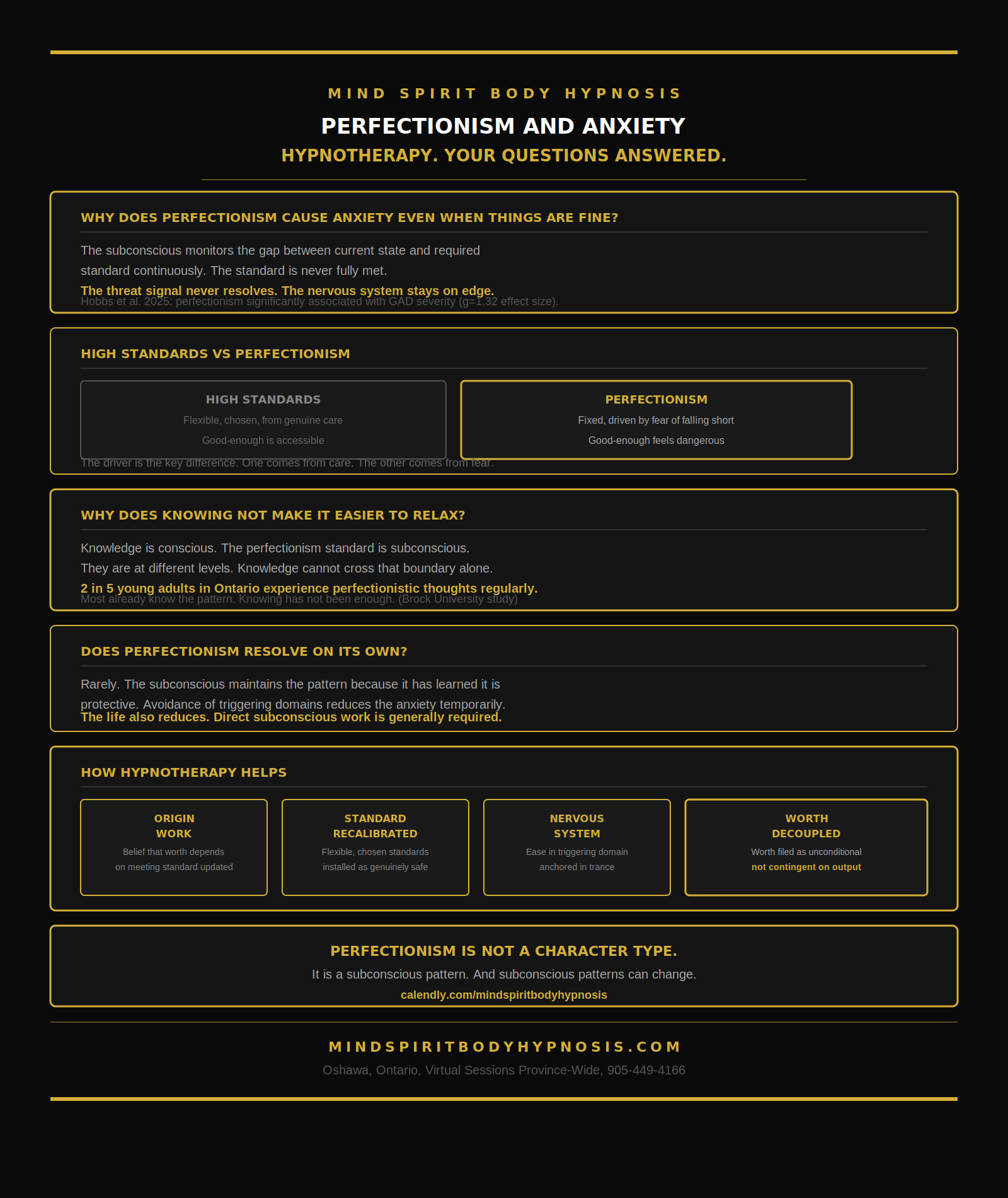 Infographic perfectionism anxiety
