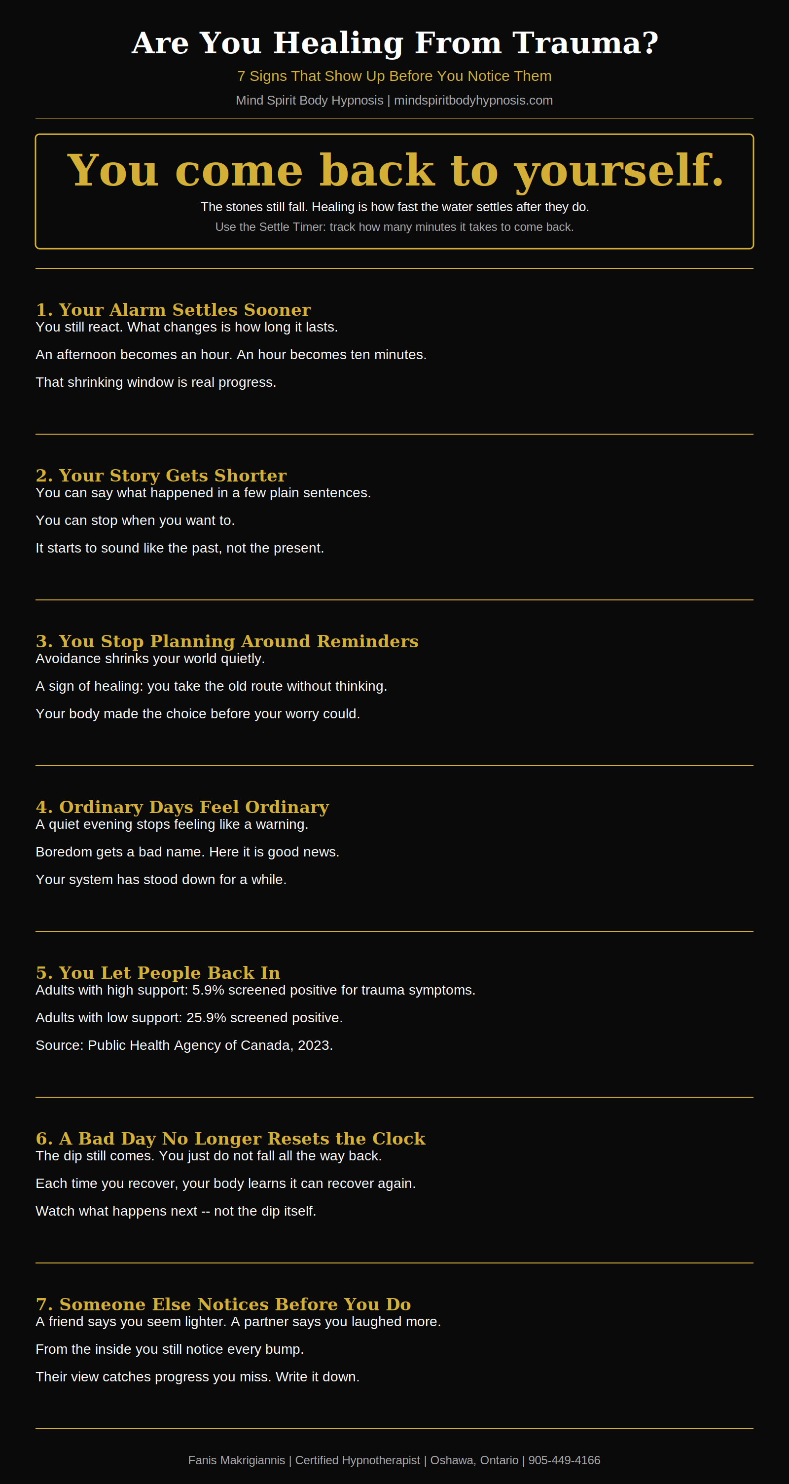 Infographic trauma hypnosis