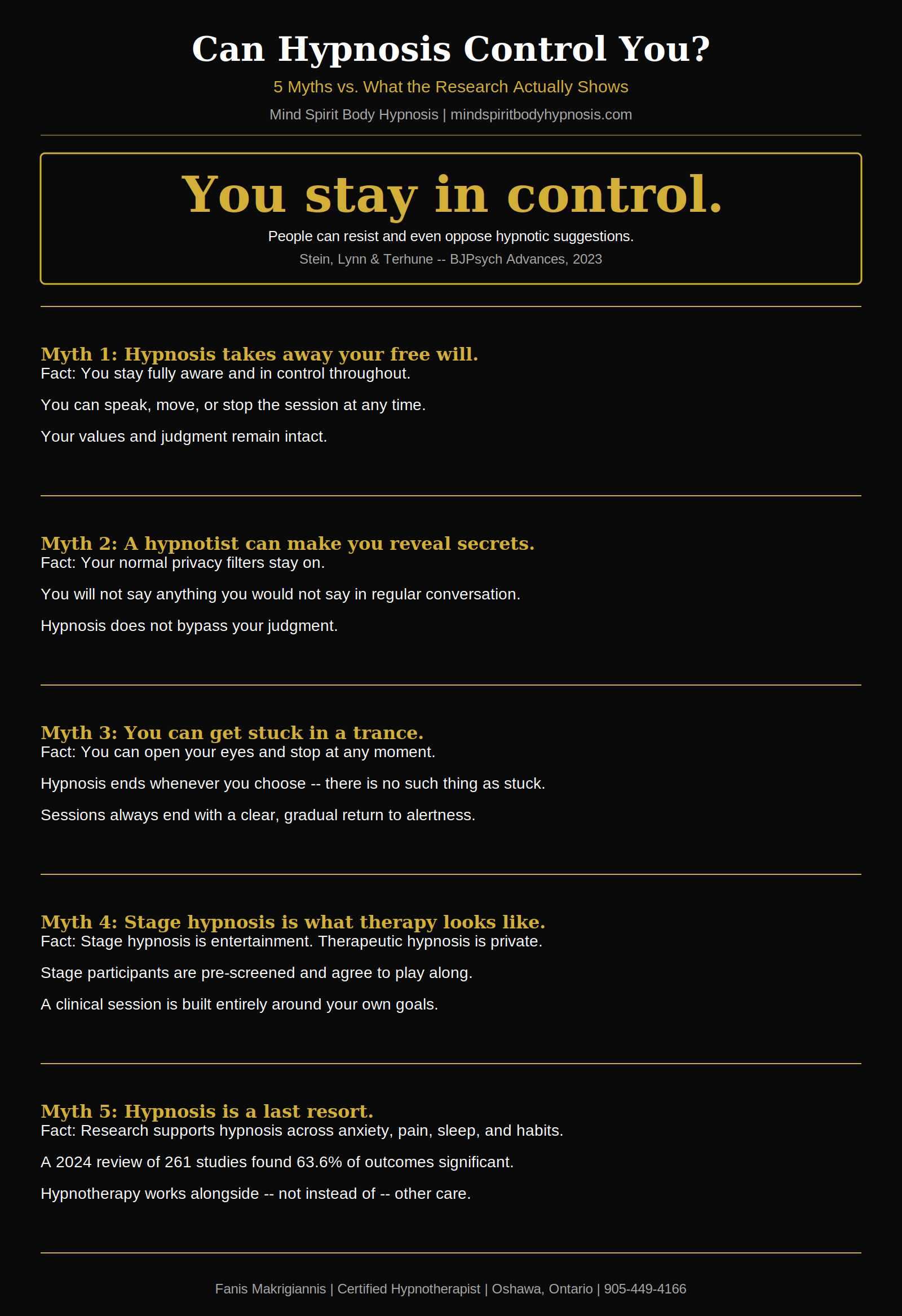 Infographic can hypnosis control you?