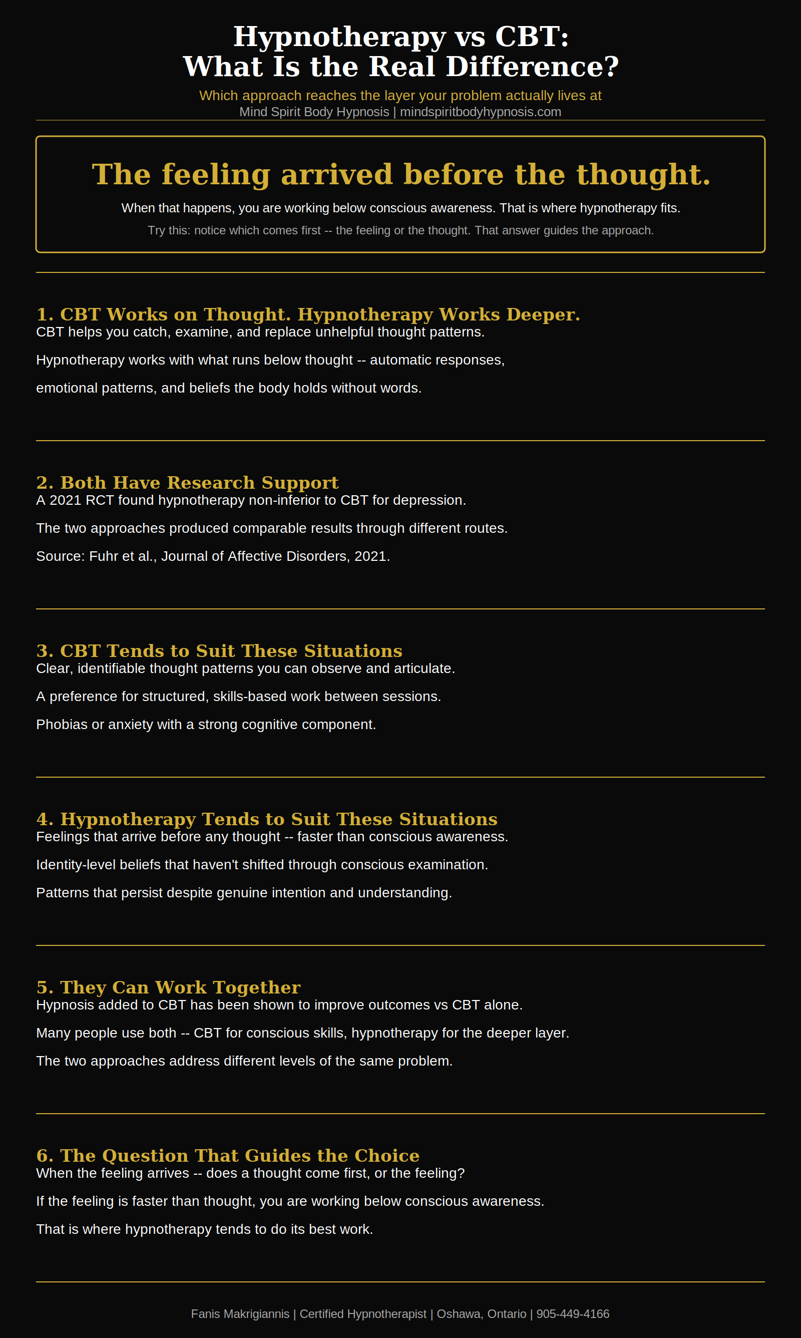 Infographic the differences between hypnosis and cbt