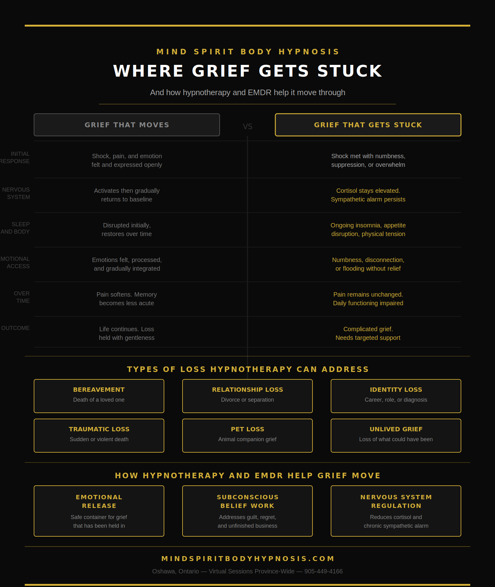 Infographic showing the grief and loss pattern