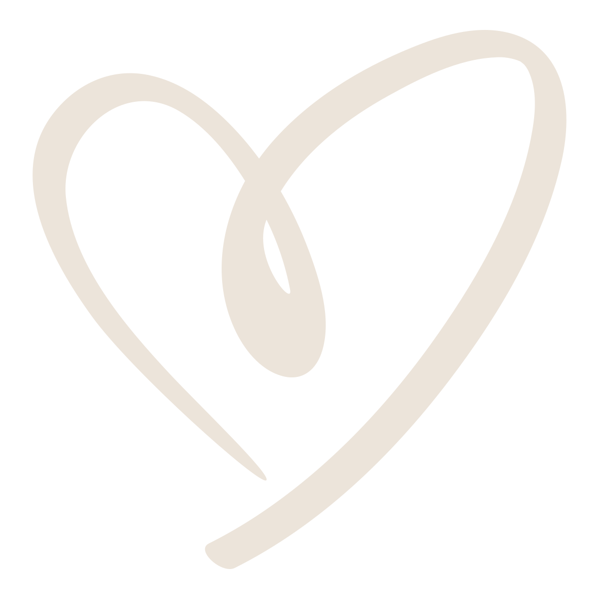 A simple, stylized line drawing of a heart with a flame inside.