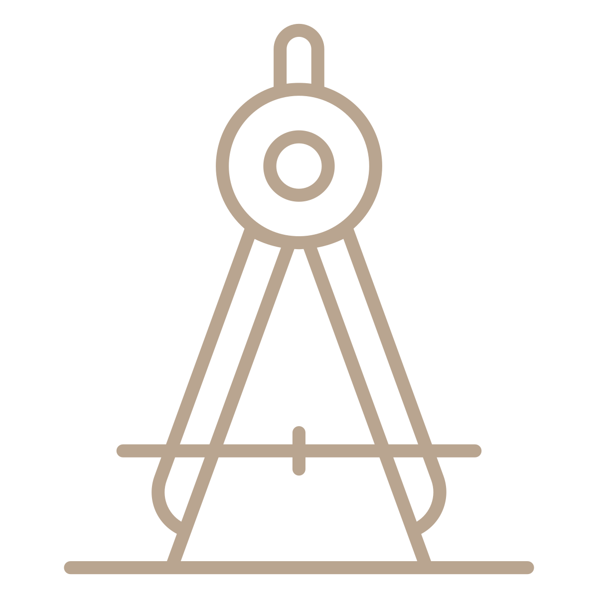 Drawing of a compass in a minimalist style.