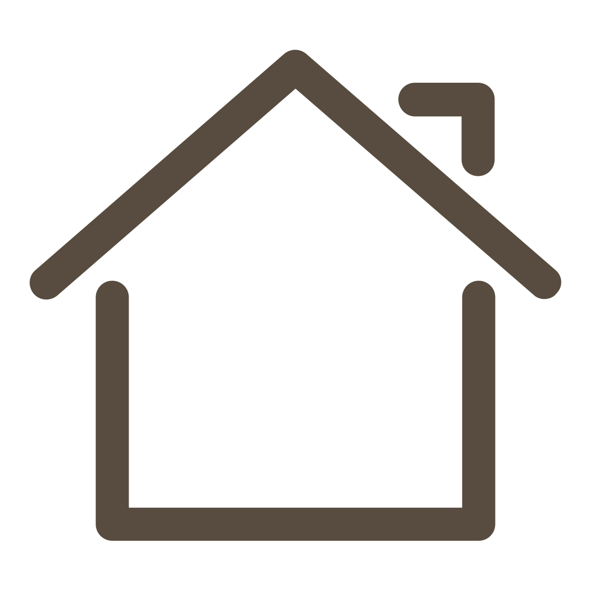 Icon of a house with an arrow in the top right corner indicating a rotate or refresh action.