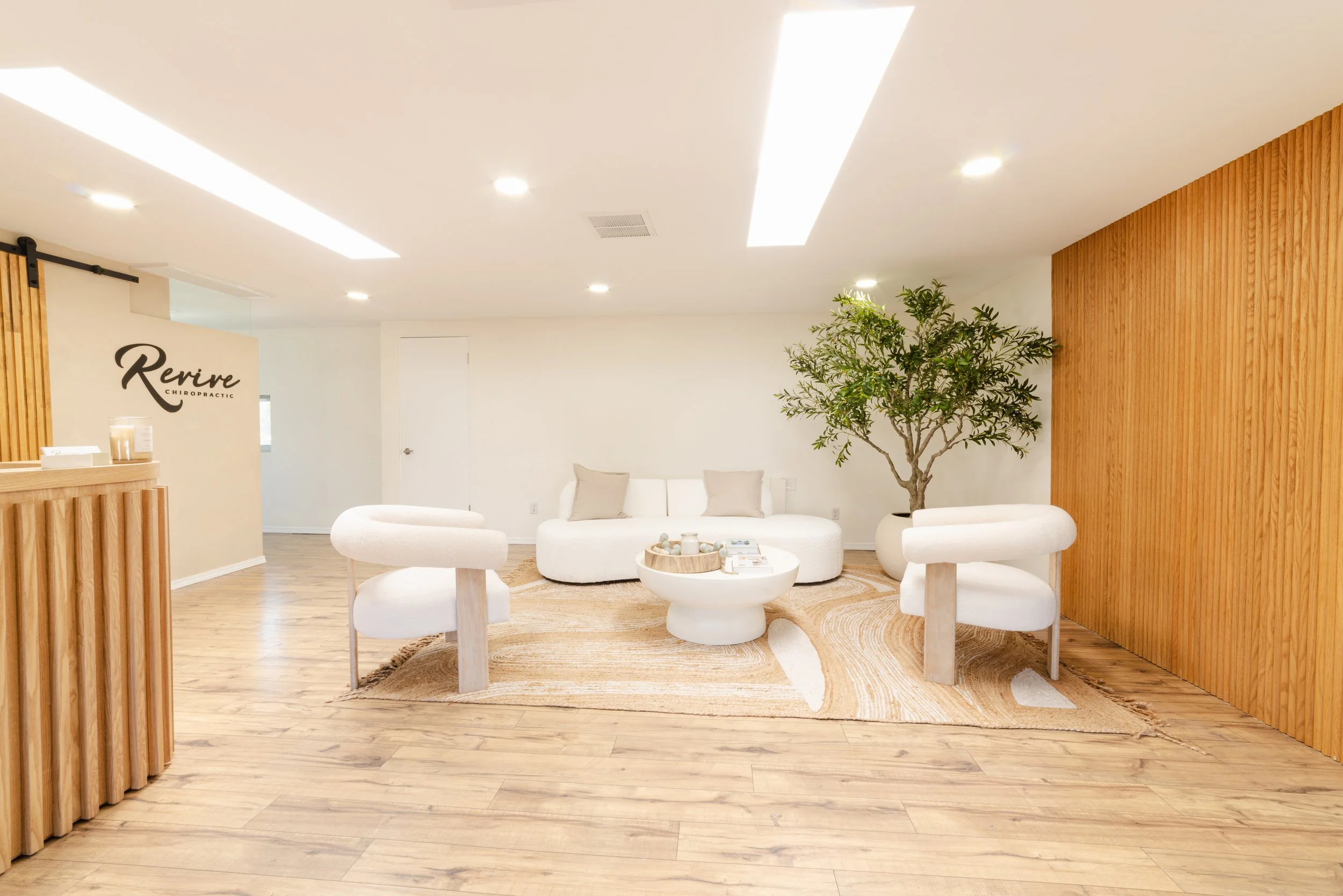 Revive Chiropractic wellness lobby and reception area in Point Loma, San Diego