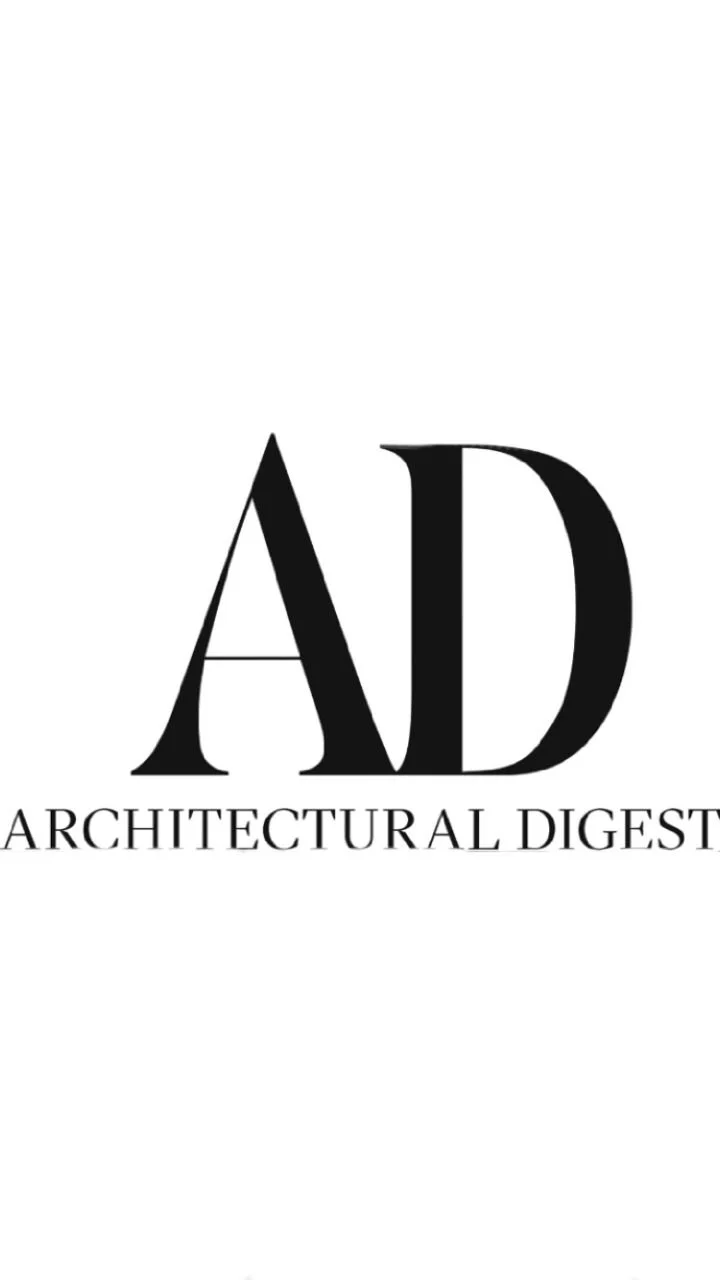 Logo for Architectural Digest with large initials and the publication name in black text on a white background.